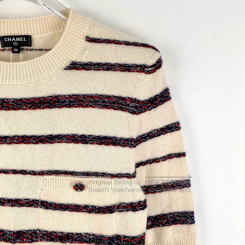 Chanel Chanel Roof Series Colour-blocked Striped Cashmere Round N Size XS / US 0-2 / IT 36-38 - 3 Thumbnail