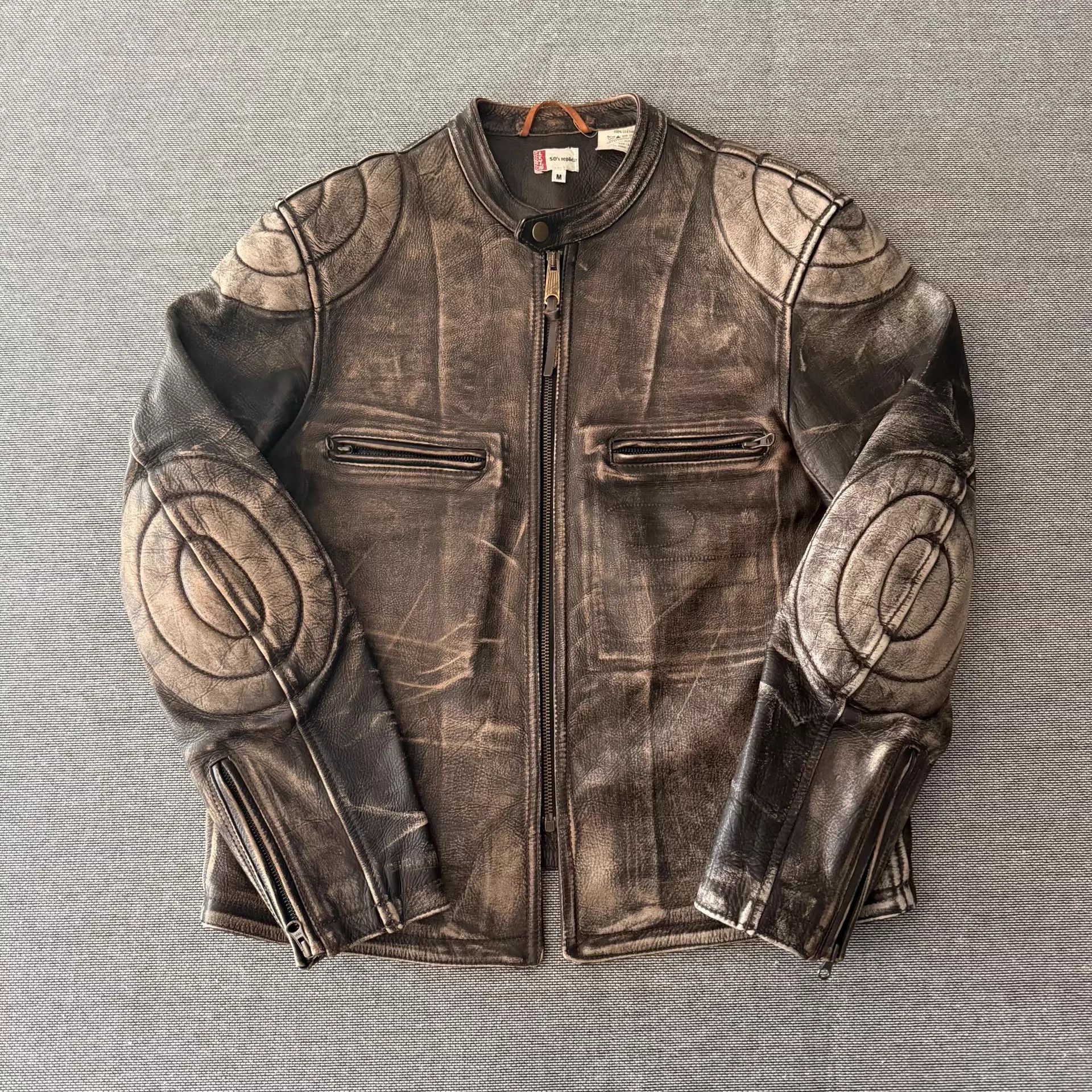 Levi's Levis Lvc 1950s Distressed Cowhide Motorcycle Jacket Size US M / EU 48-50 / 2 - 1 Thumbnail