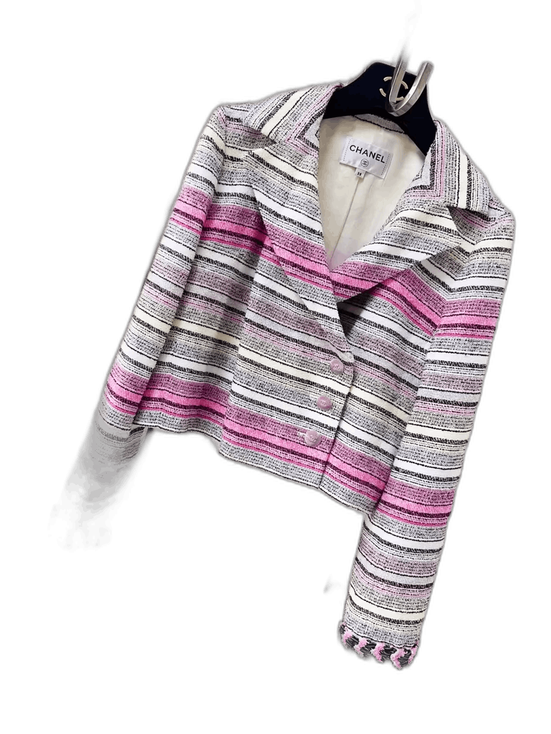 Chanel Chanel Colorful Striped Cropped Jacket Size M / US 6-8 / IT 42-44 - 1 Thumbnail