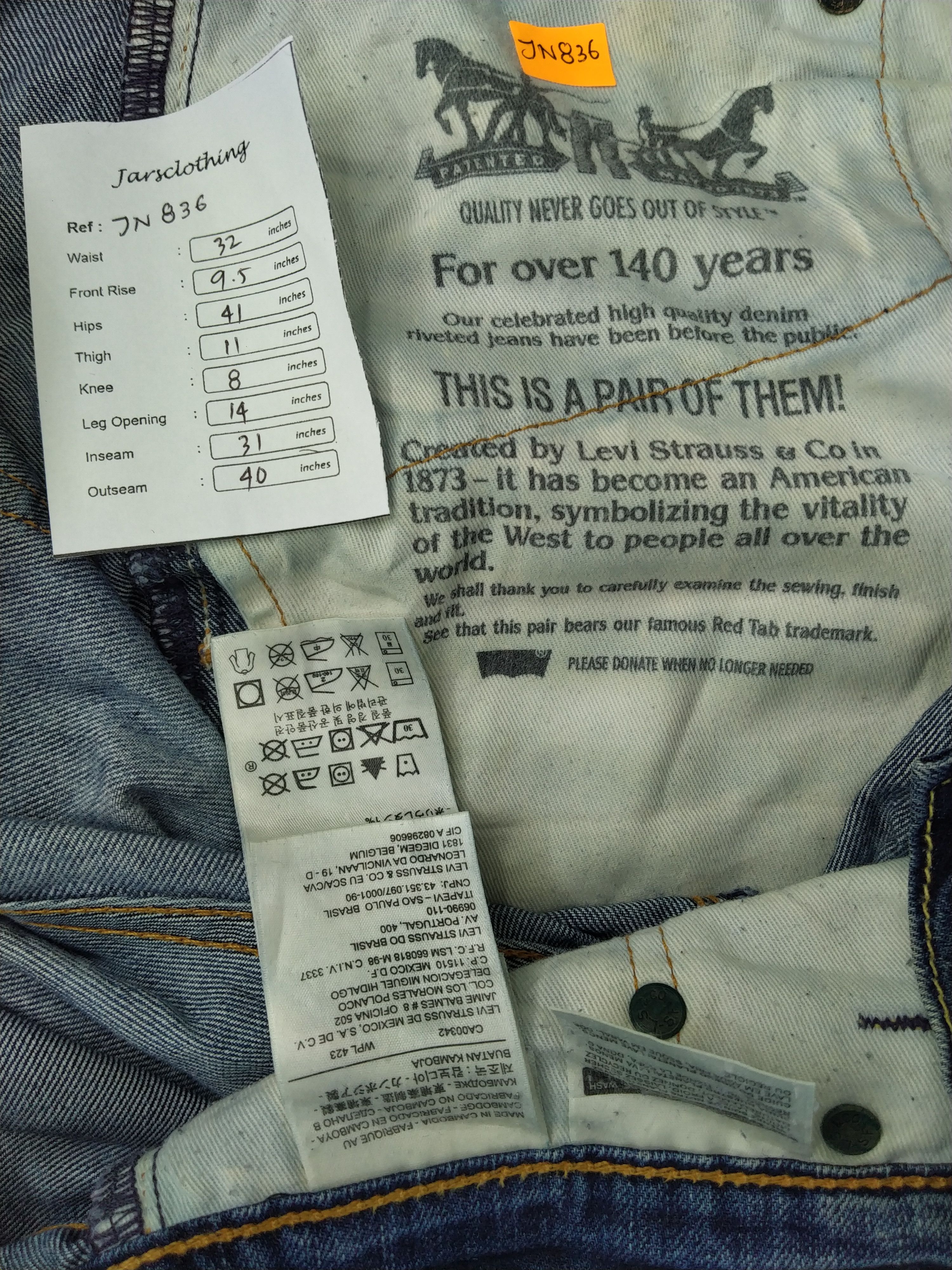 Levi's Distressed Levi's 511 Whisker Denim 32x31 -JN836 Size US 32 / EU 48 - 8 Thumbnail