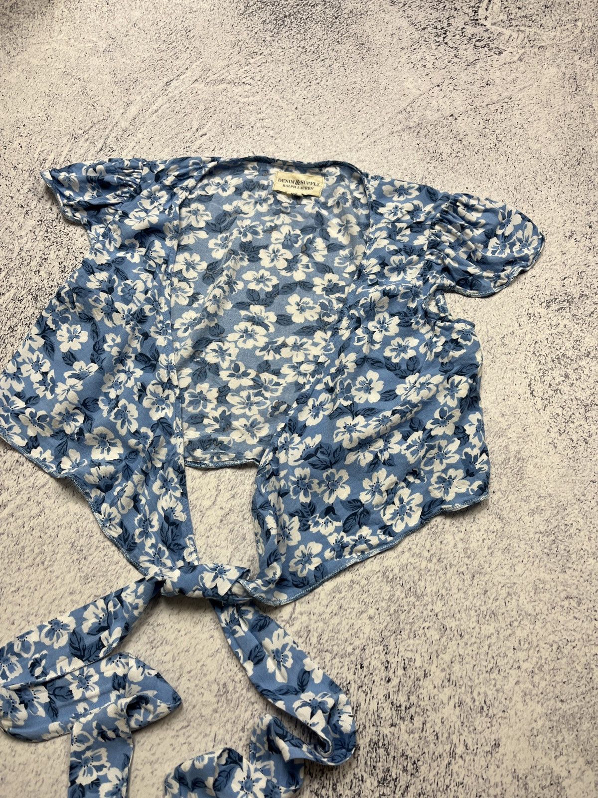 Denim & Supply Ralph Lauren Denim & Supply Ralph Lauren Floral Pattern Women’s Crop Top Size XS / US 0-2 / IT 36-38 - 4 Thumbnail