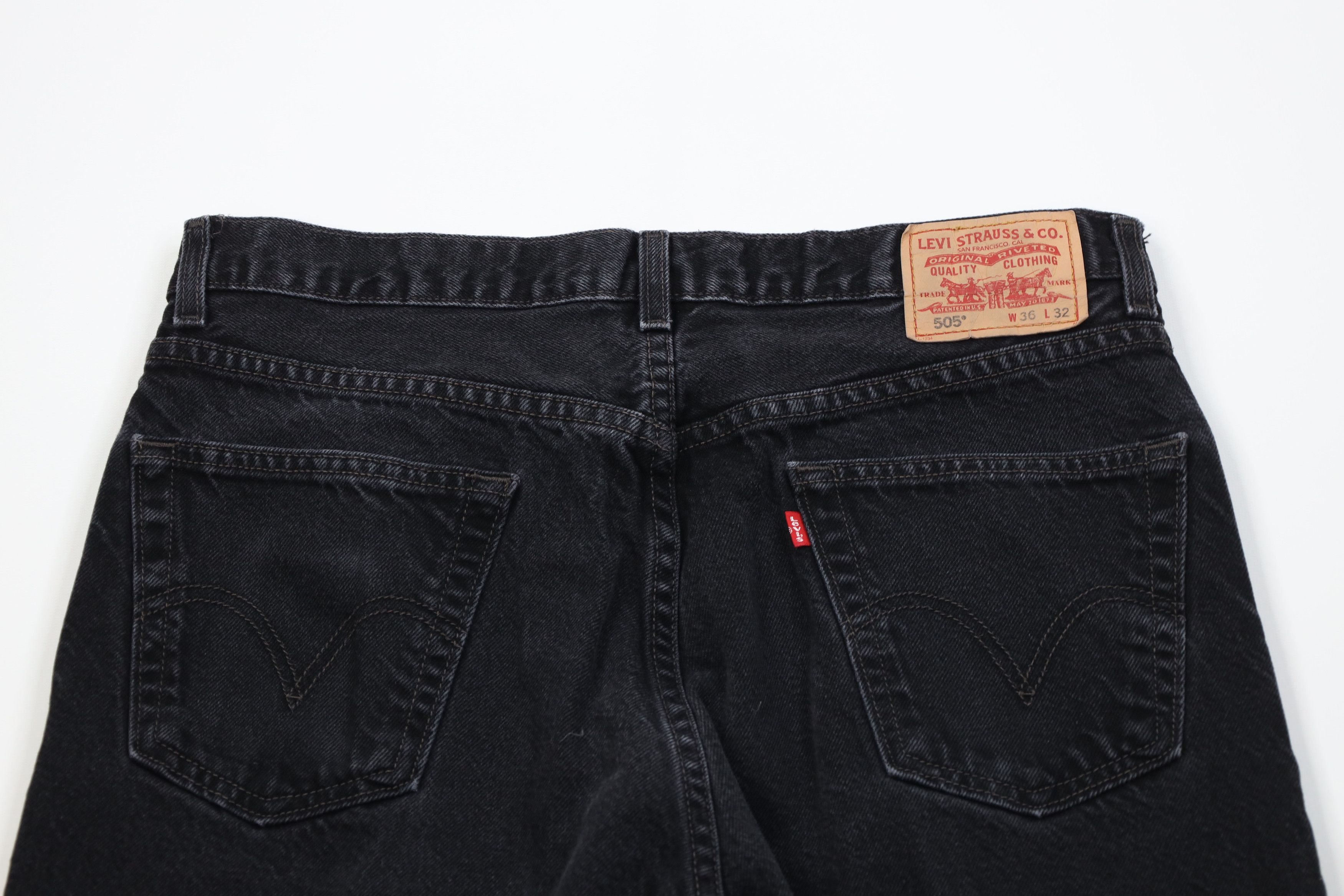 Levi's Vintage Y2K Levis 505 Regular Straight Leg Denim Jeans Black Size US 36 / EU 52 - 10 Thumbnail