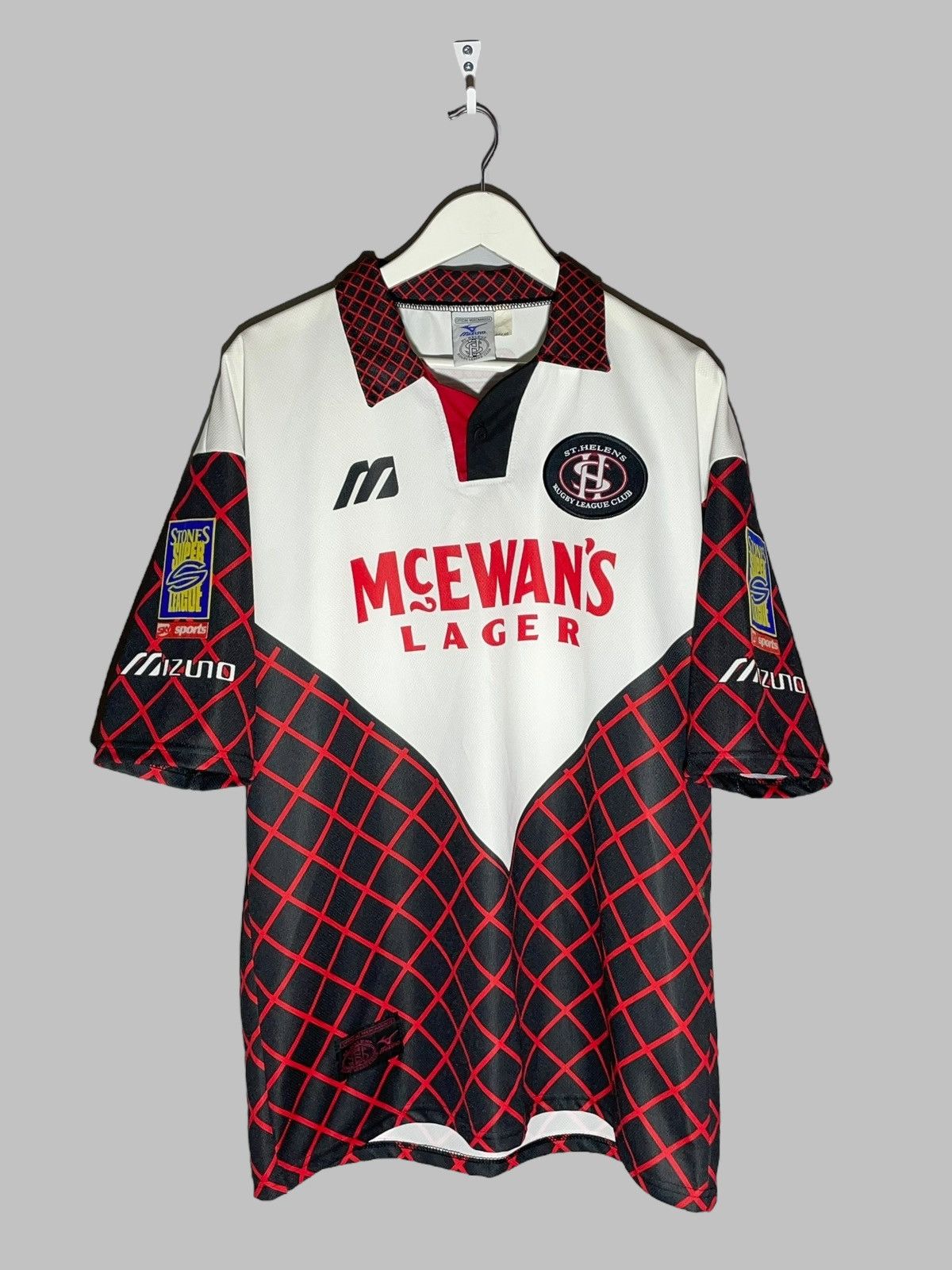 Mizuno St. Helens England Rugby Legue 1997 Mizuno Vintage Rugby Size US XL / EU 56 / 4 - 1 Thumbnail