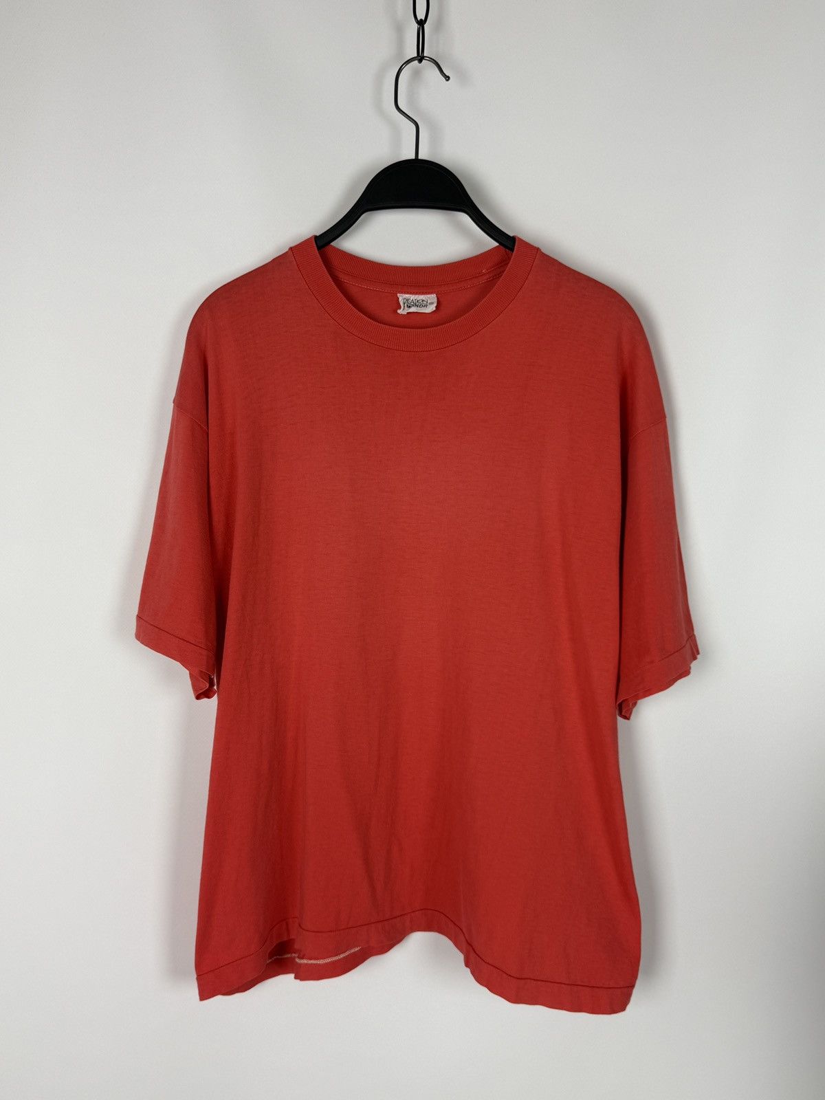 Vintage 1990’s Vintage Sun Faded Red Single Stitched Blank Boxy Tee Size US XL / EU 56 / 4 - 1 Thumbnail