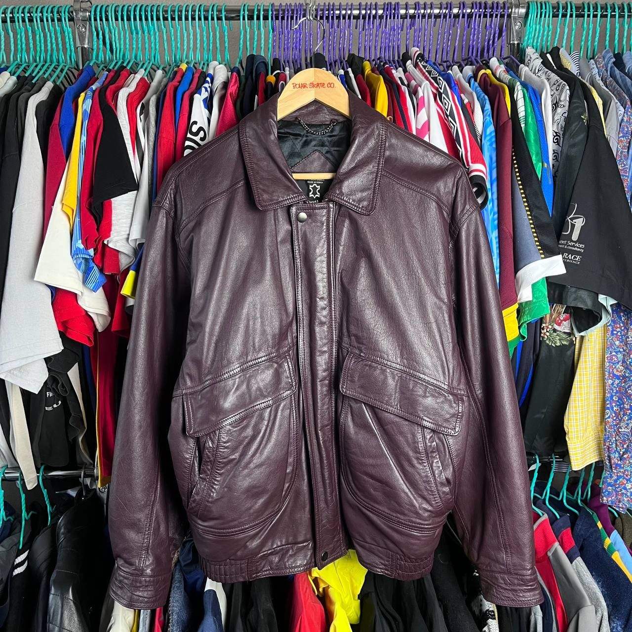 Vintage Vintage St Michael Real Leather Biker Brown Bomber Jacket Size US M / EU 48-50 / 2 - 1 Thumbnail