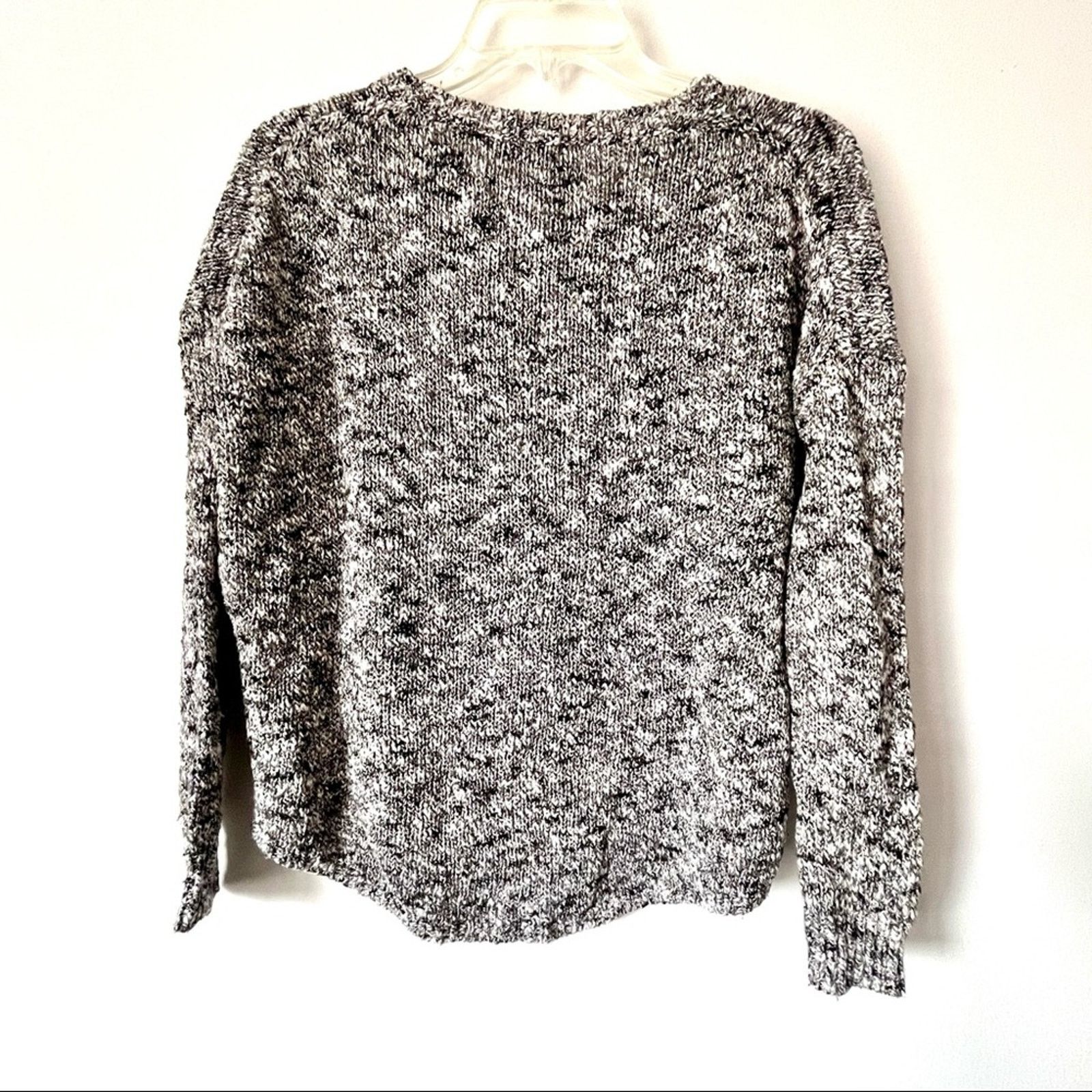 Vince Vince Gray Black Speckled Linen Cotton Pullover Sweater Size XS / US 0-2 / IT 36-38 - 3 Thumbnail
