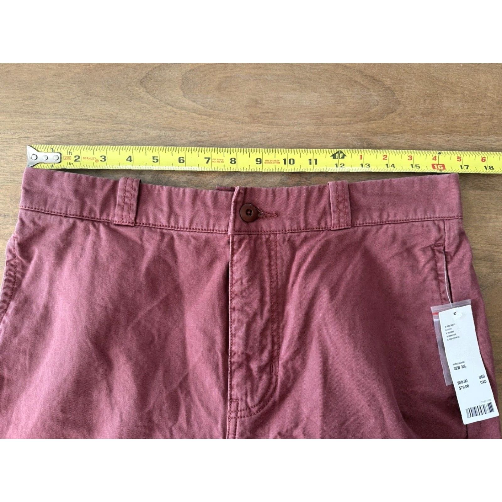 Urban Outfitters Urban Outfitters UO Wide Leg Chino Pants Mens 32x30 Wine Relaxed Fit Trousers Size US 32 / EU 48 - 7 Thumbnail