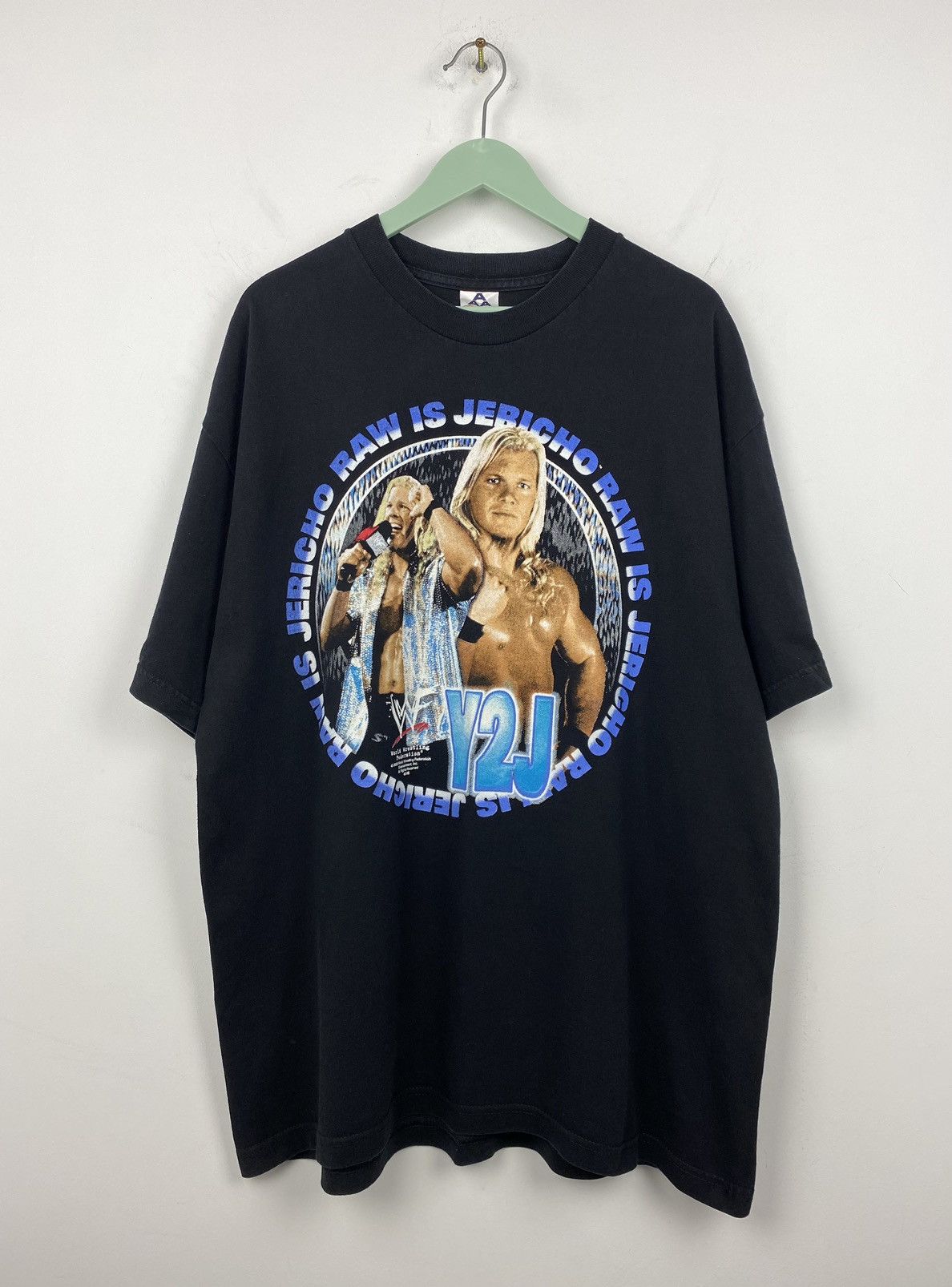 Image of Vintage Wwf Chris Jericho Y2J 2000 T Shirt Tee Razor Ramon in Black, Men's (Size XL)