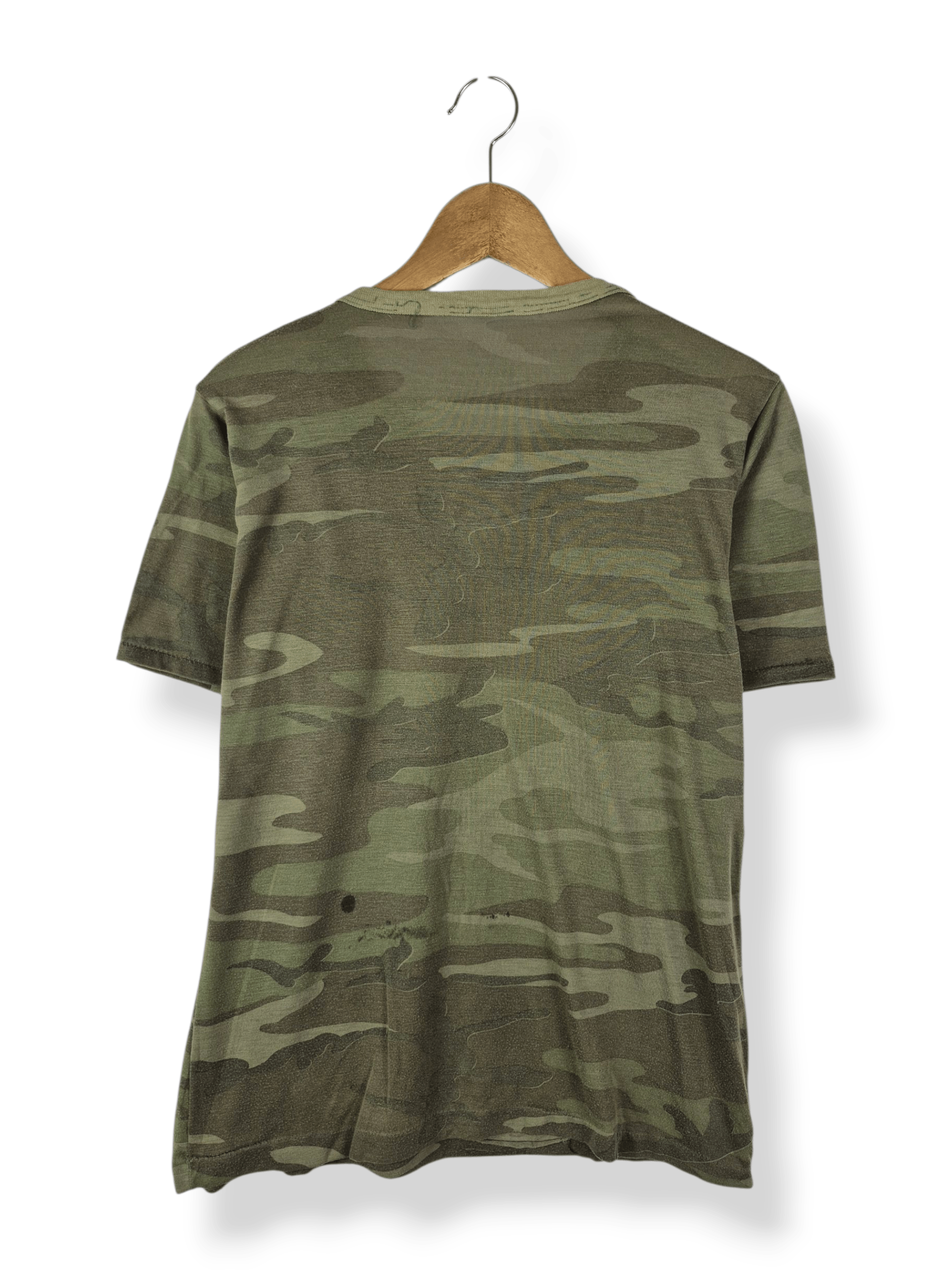 Vintage 🔥 Vintage 90s Army Camo Paper Thin Tee Size US M / EU 48-50 / 2 - 2 Thumbnail