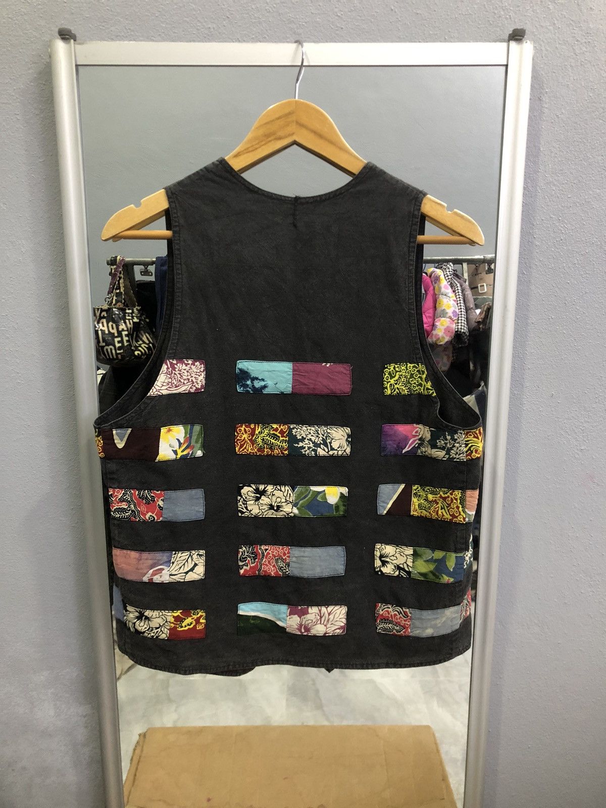 Japanese Brand El Rodeo Japan Patchwork Artisan Vest Black Faded Boho Craft Size US S / EU 44-46 / 1 - 12 Thumbnail