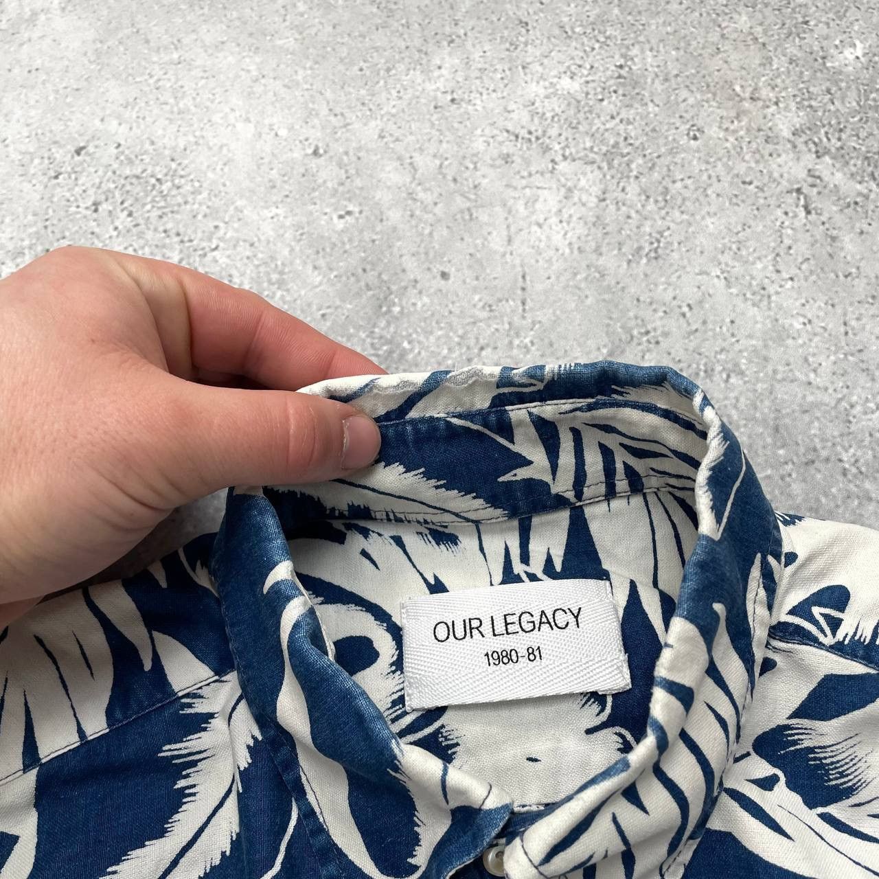 Our Legacy Our Legacy 1980-81 Floral Indigo Long Sleeve Shirt Size S Size US S / EU 44-46 / 1 - 6 Thumbnail
