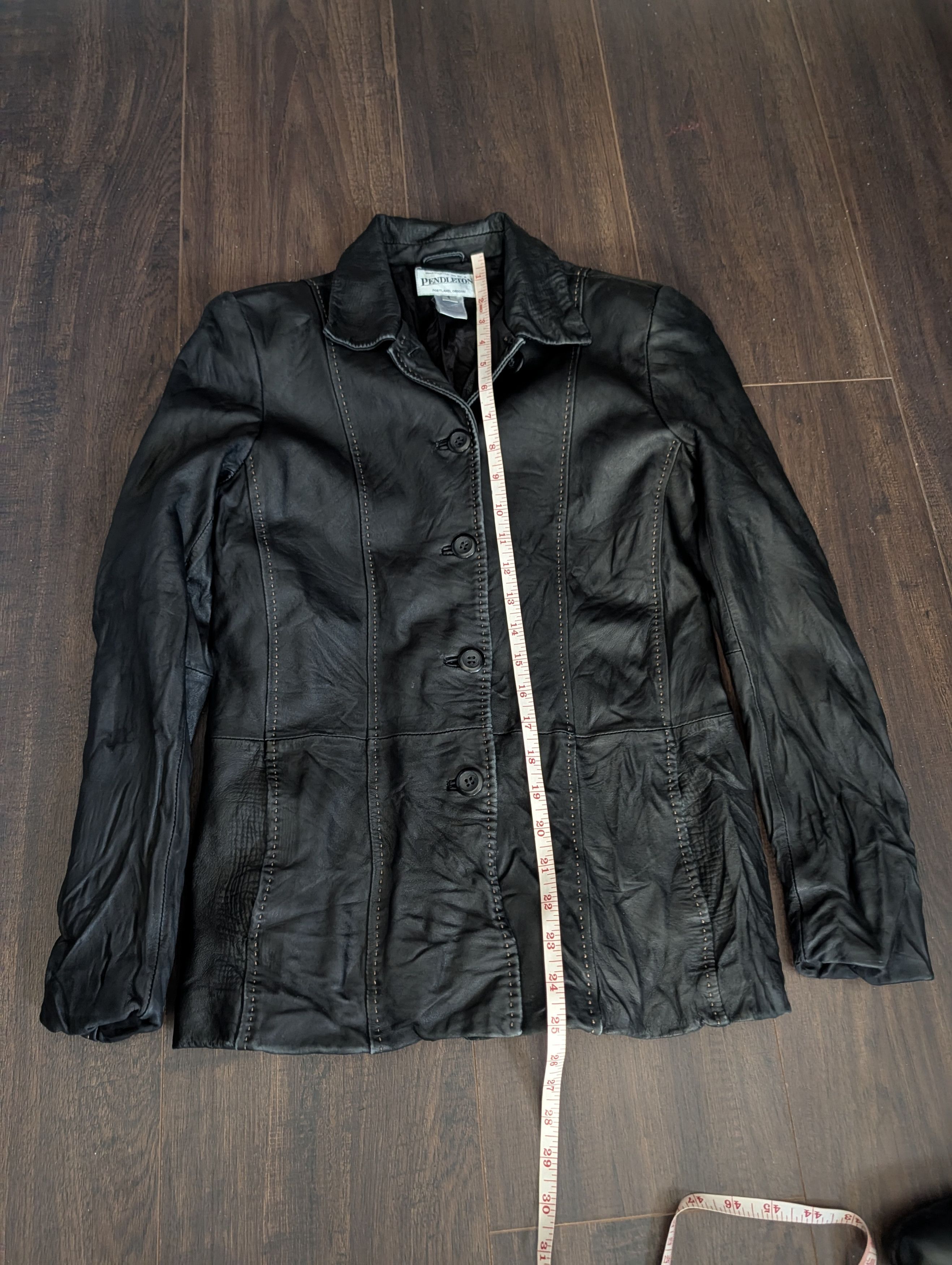 Pendleton Black real leather hand stitched VTG biker jacket S Size S / US 4 / IT 40 - 17 Thumbnail