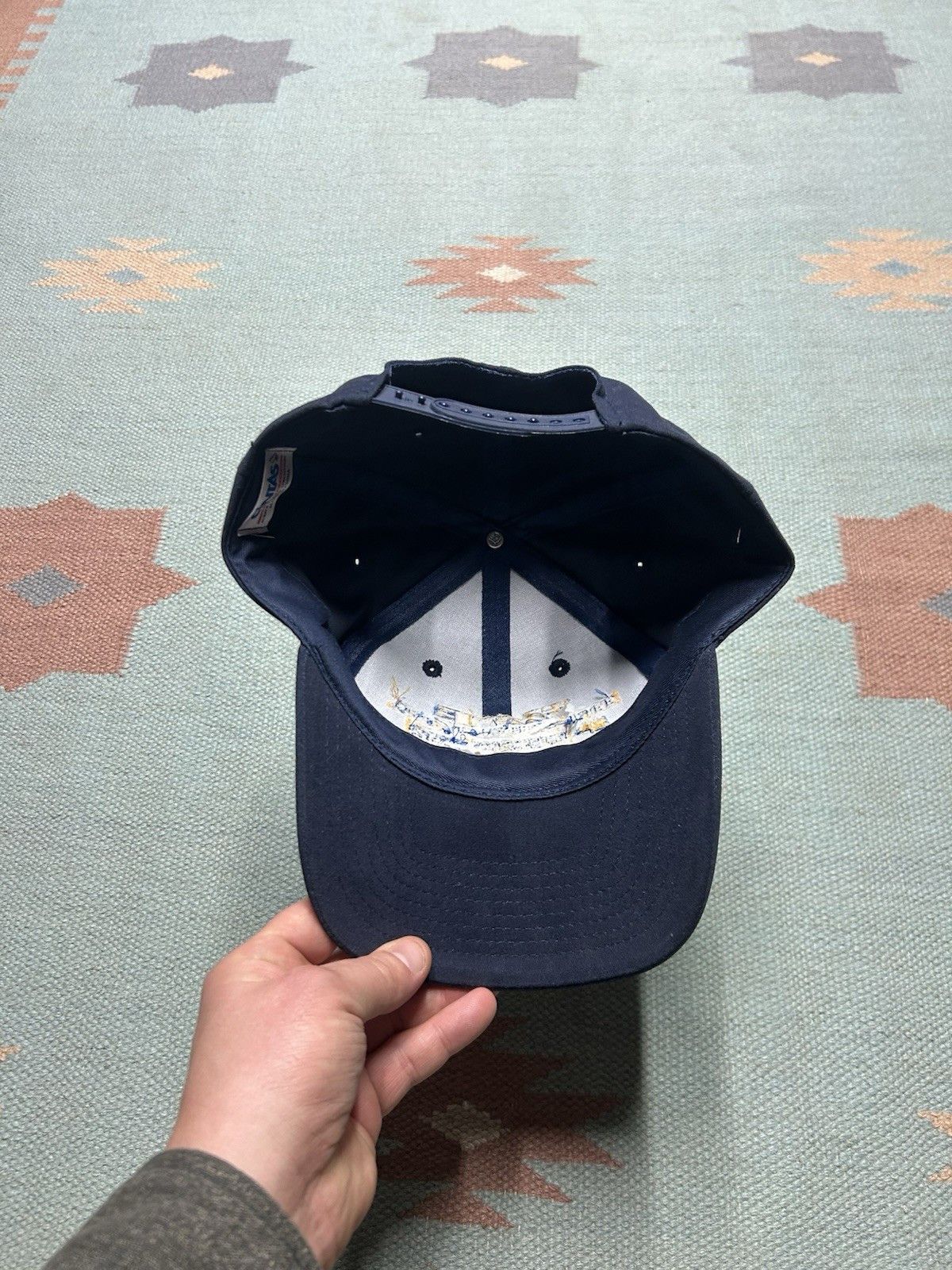 Vintage Vtg SnapBack hat H&E tire service flint Michigan blue yellow Size ONE SIZE - 5 Thumbnail