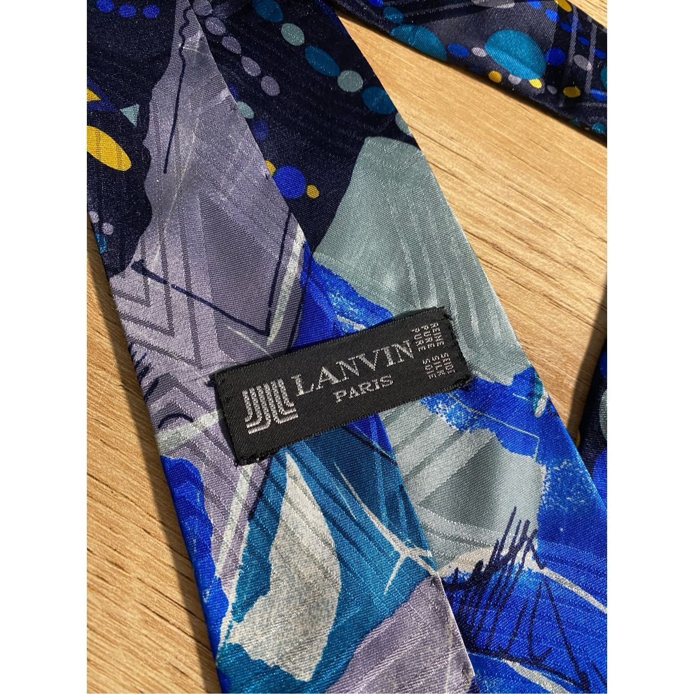 Lanvin Lanvin Blue Abstract 100% Silk Tie, MSRP $196 Size ONE SIZE - 6 Thumbnail