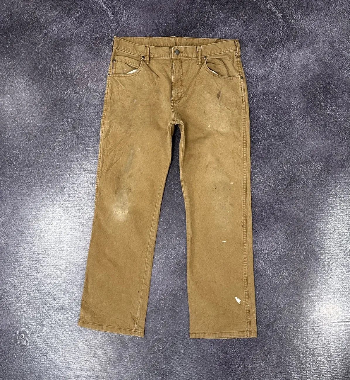 Dickies × Vintage Vintage Dickies USA Hype Mustard Work Carpenter Pants Size US 34 / EU 50 - 2 Thumbnail