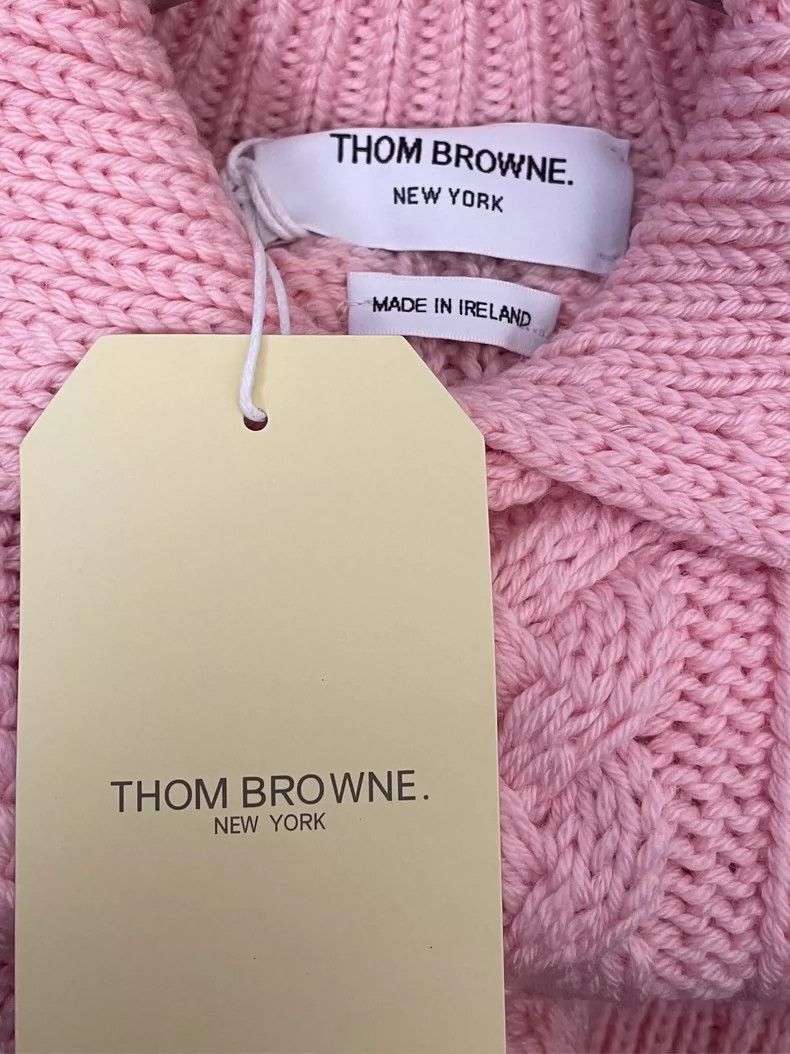 Thom Browne Thom Browne Sakura pink knit wool lapel sweater Size S / US 4 / IT 40 - 6 Thumbnail