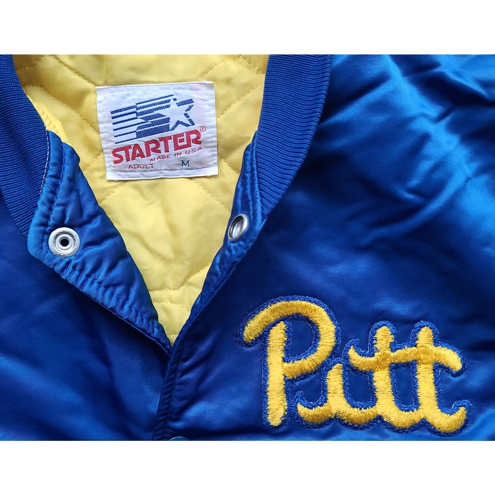 NCAA × Starter Pitt Panthers 90s STARTER satin bomber M Pittsburgh NCAA vtg Size US M / EU 48-50 / 2 - 4 Thumbnail