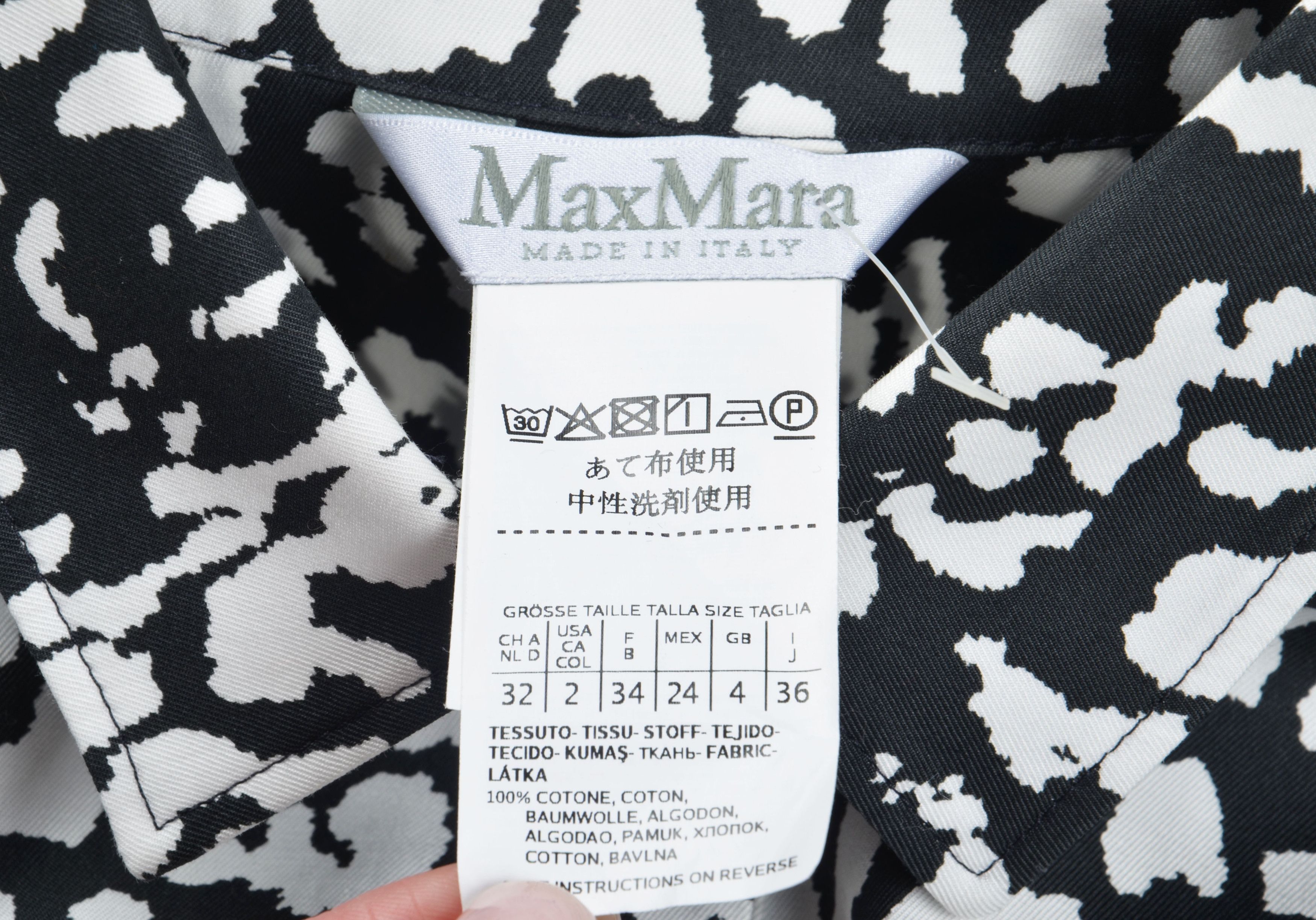 Max Mara Max Mara Printed Shirt Ruffle Hem Long Sleeve Dress Size XS / US 0-2 / IT 36-38 - 8 Thumbnail