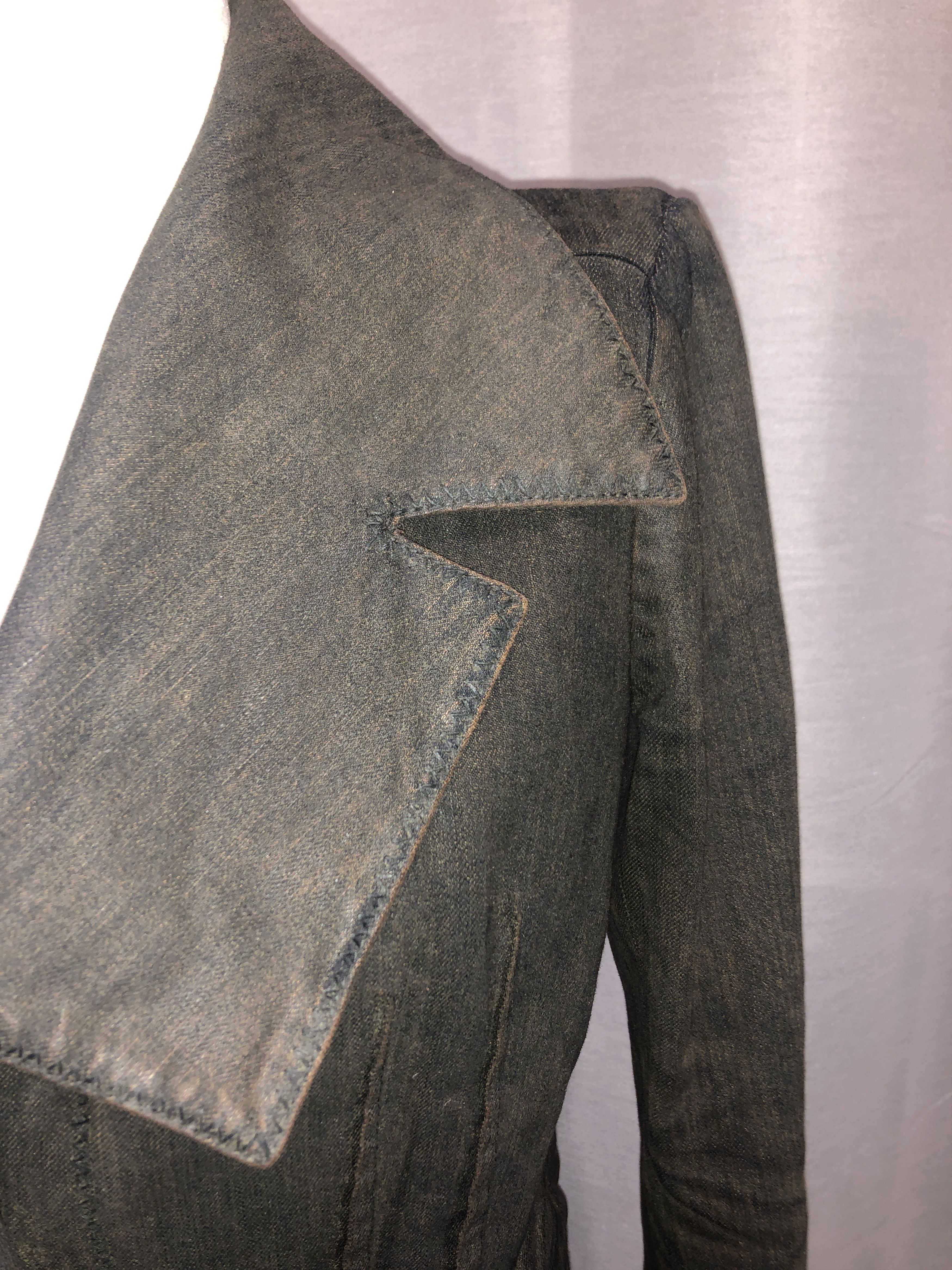 John Galliano Piratesque Asymmetric Denim Jacket Size L / US 10 / IT 46 - 18 Thumbnail