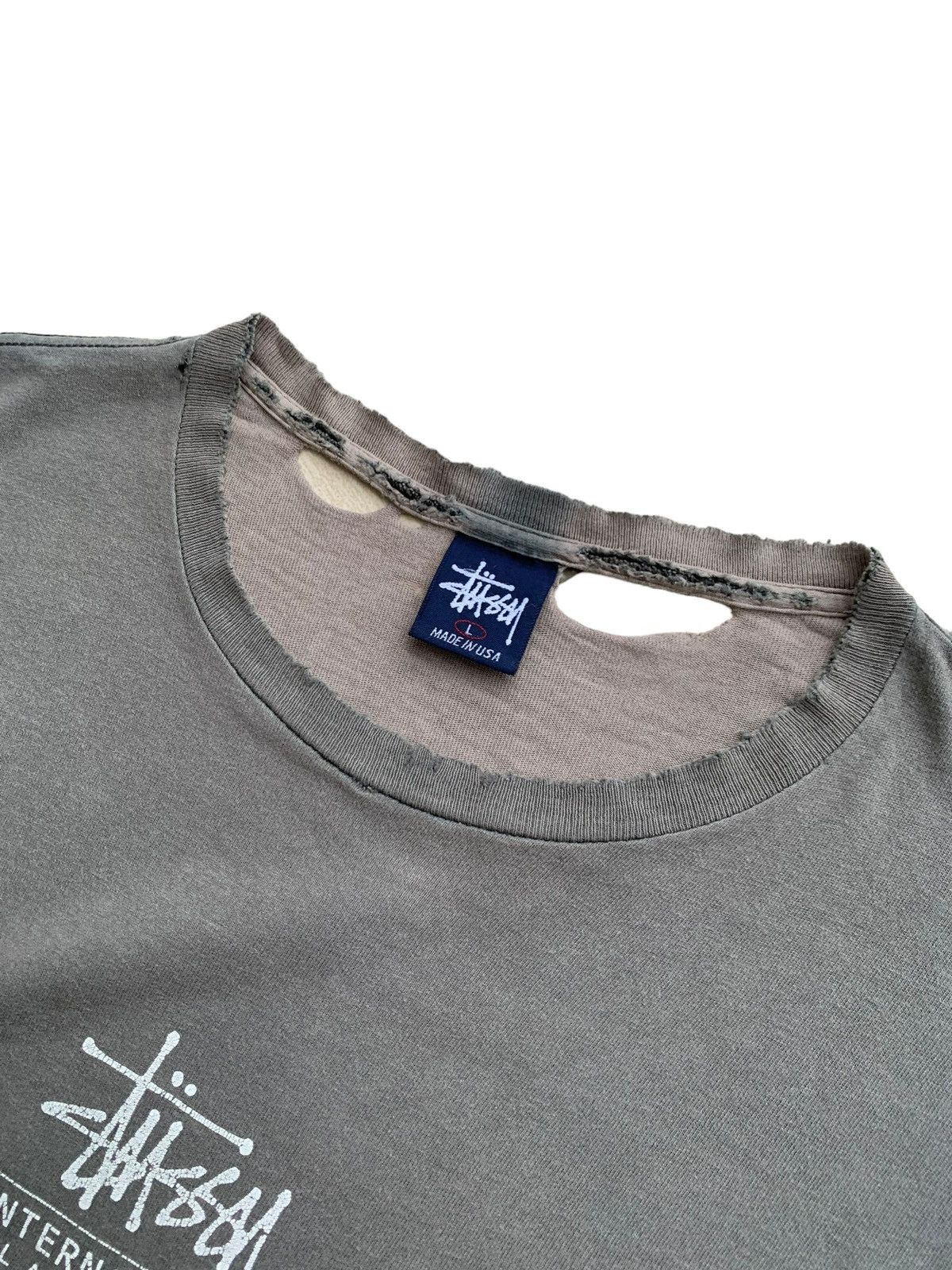 Stussy Vtg 90s Trashed Thin Sunfade Stussy International LATLNY Size US L / EU 52-54 / 3 - 18 Thumbnail