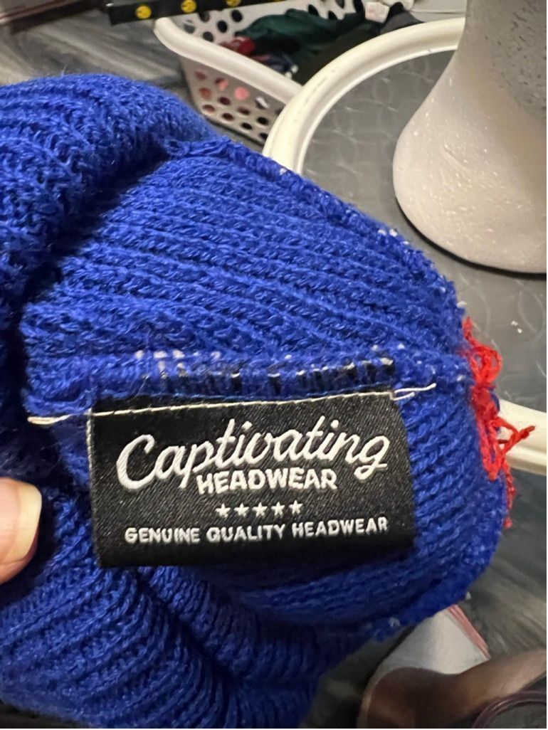 non Unisex Captivating Headwear Beanie Blue/Tan Size One Size Size ONE SIZE - 5 Thumbnail