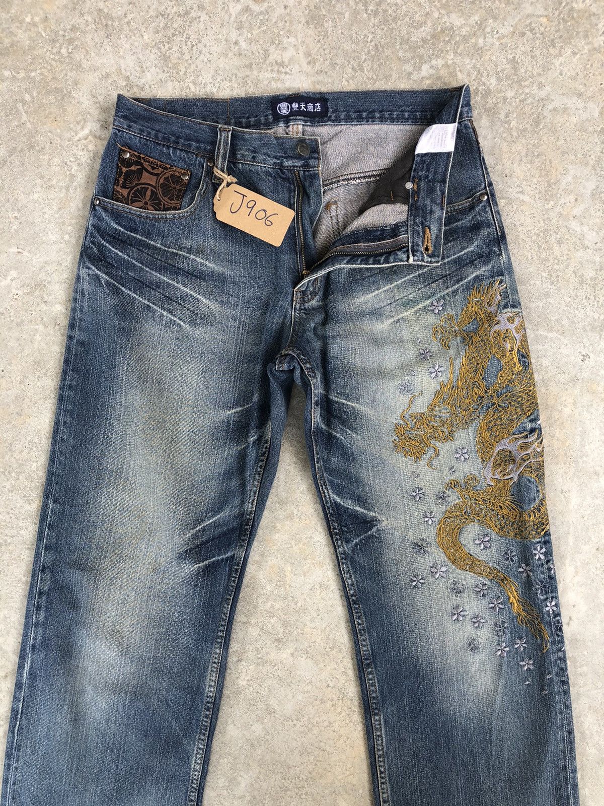 Japanese Brand Japanese Buden Dragon Embroidered Jeans Distressed Size US 32 / EU 48 - 3 Thumbnail