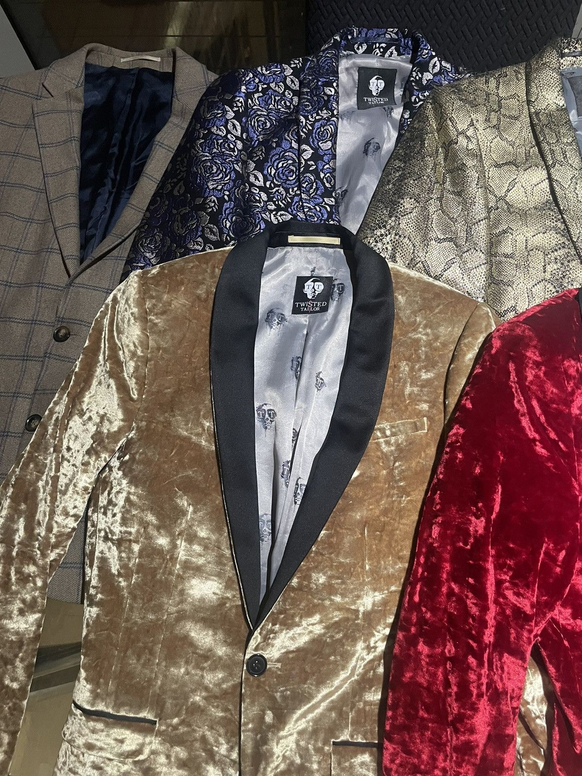 image of Vintage Pack Of 6 Party Blazers in Mix, Men's (Size 36R)