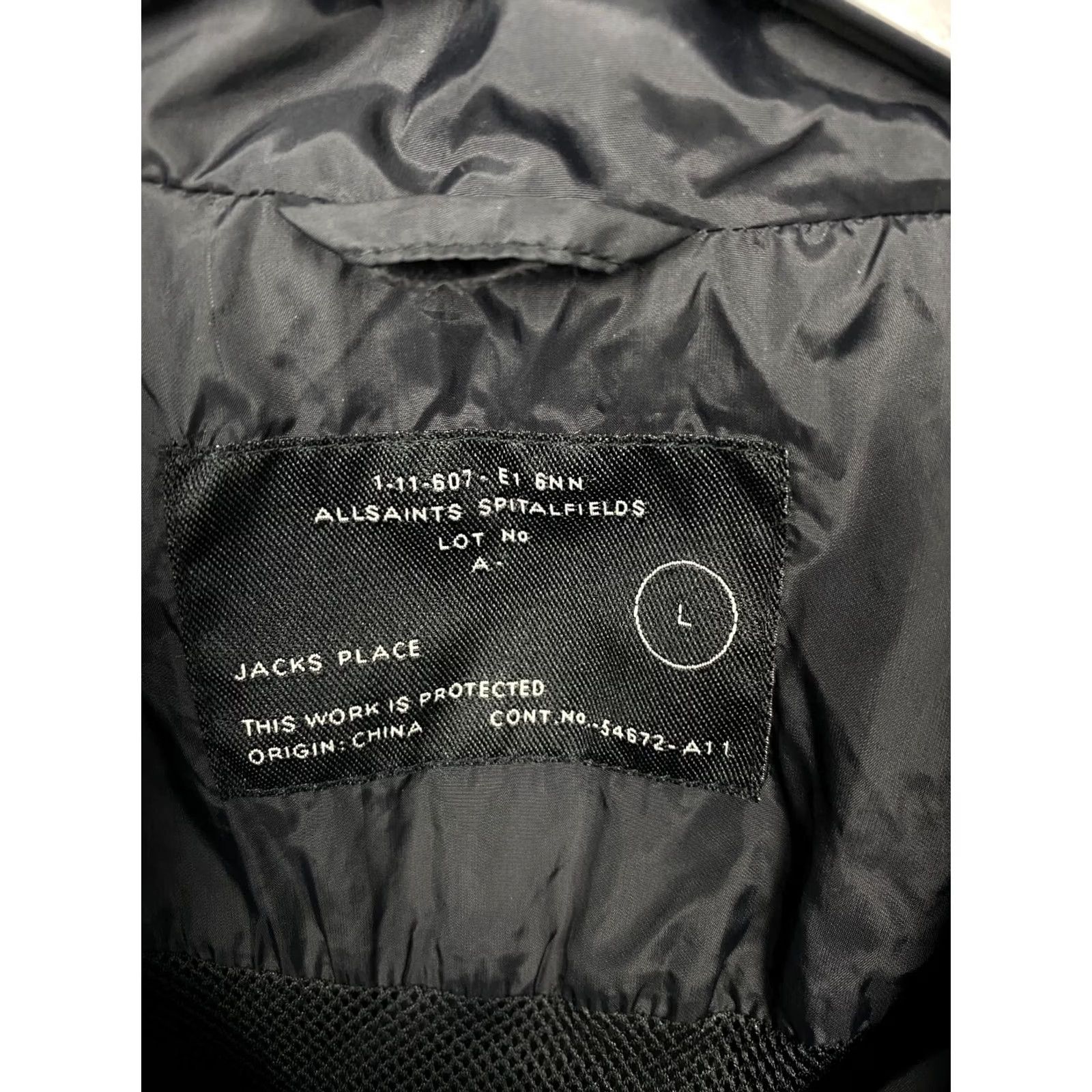 Allsaints AllSaints Vintage Mens Nylon Vacant Jacket L Black Windbreaker Jacket Mens Size US L / EU 52-54 / 3 - 5 Thumbnail