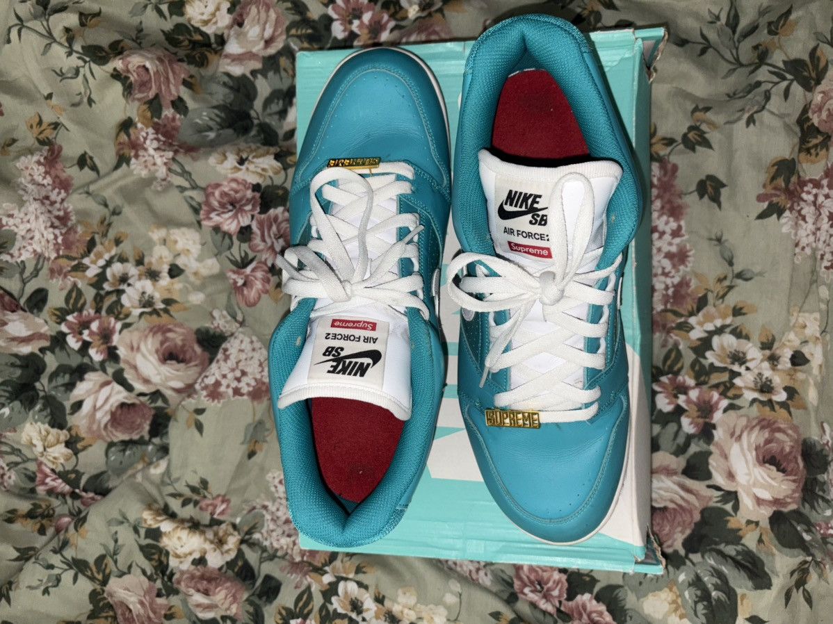 Nike × Supreme Supreme Nike Sb Af2 Low “Teal” Size US 12 / EU 45 - 5 Thumbnail