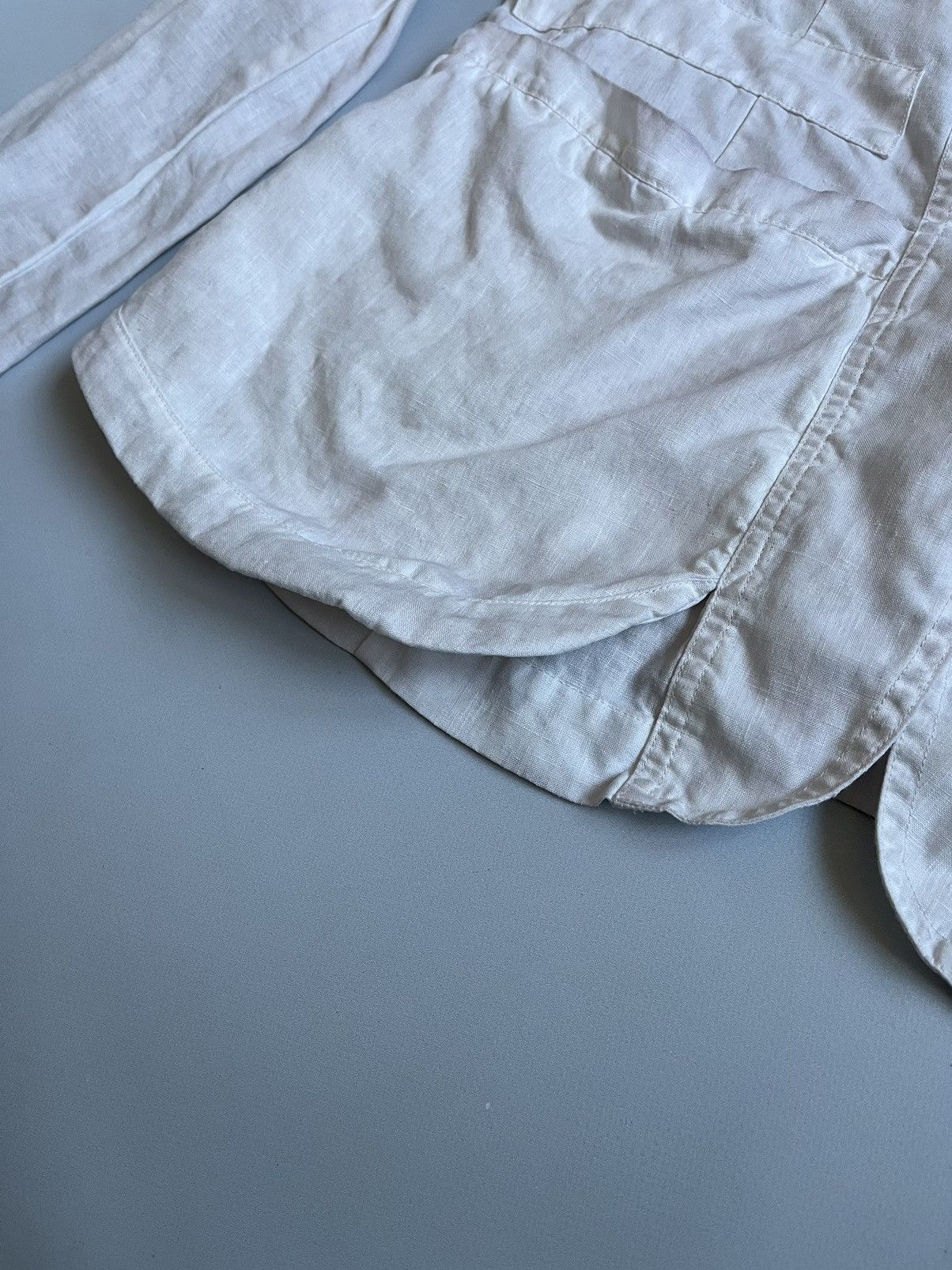 Black Label × Rundholz RUNDHOLZ Black Label Women White Linen Faded Pocket Blazer Size M / US 6-8 / IT 42-44 - 9 Thumbnail