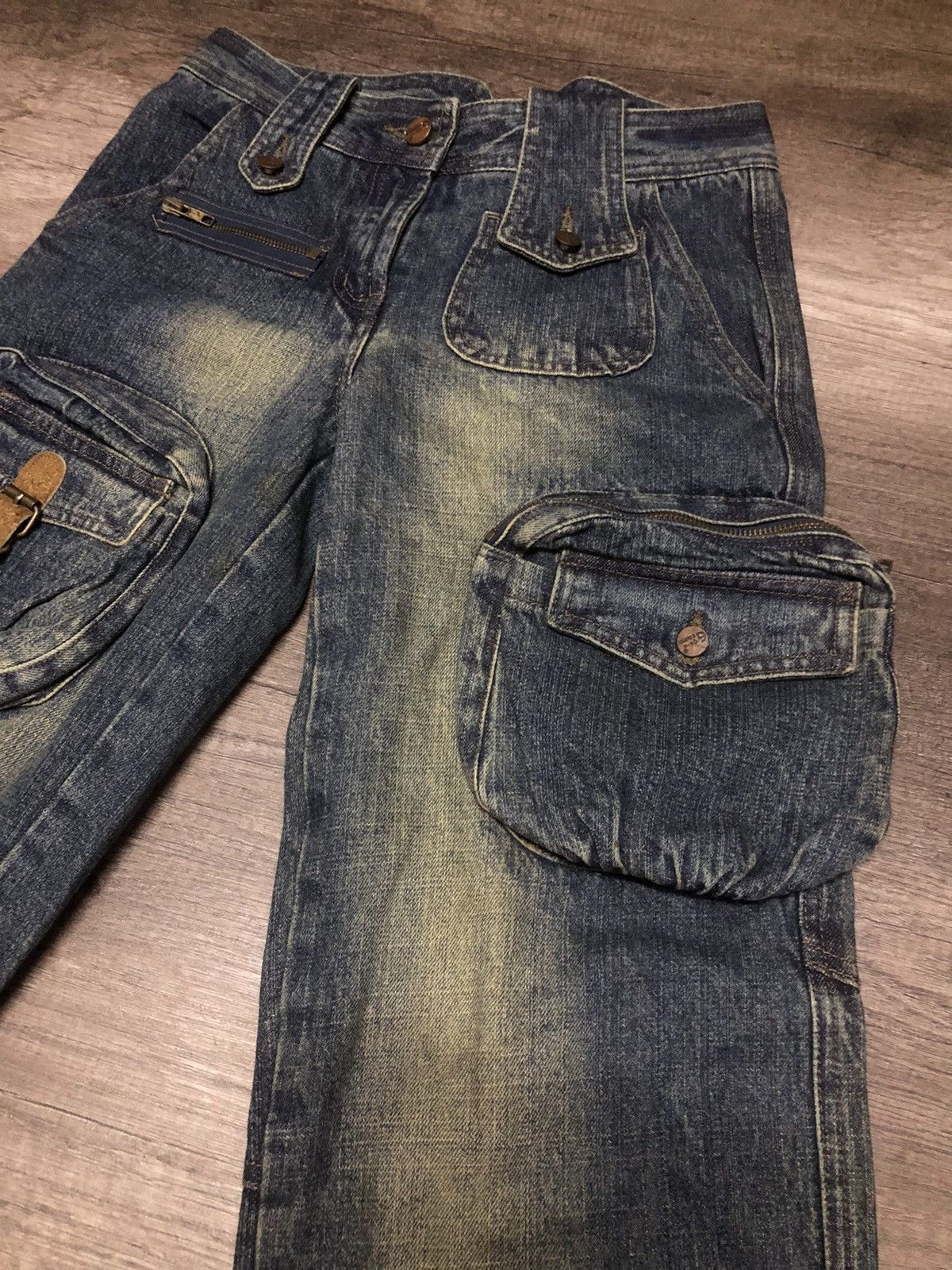 Japanese Brand × Le Grande Bleu (L.G.B.) Q Zhi Yi Zu Cargo Jeans Multi Pocket Size 28" / US 6 / IT 42 - 4 Thumbnail