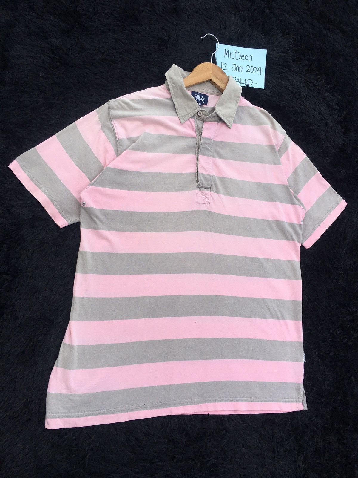 Stussy Rare Vintage Stussy Pink Stripes Collar Shirt Size US M / EU 48-50 / 2 - 2 Thumbnail