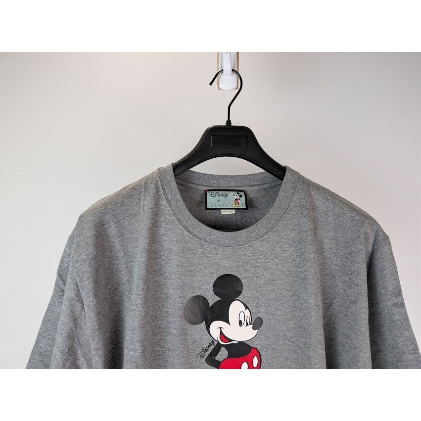 Disney × Gucci o1rshd1 Oversized Mickey Mouse Logo T-Shirt in Grey Size US XL / EU 56 / 4 - 3 Thumbnail