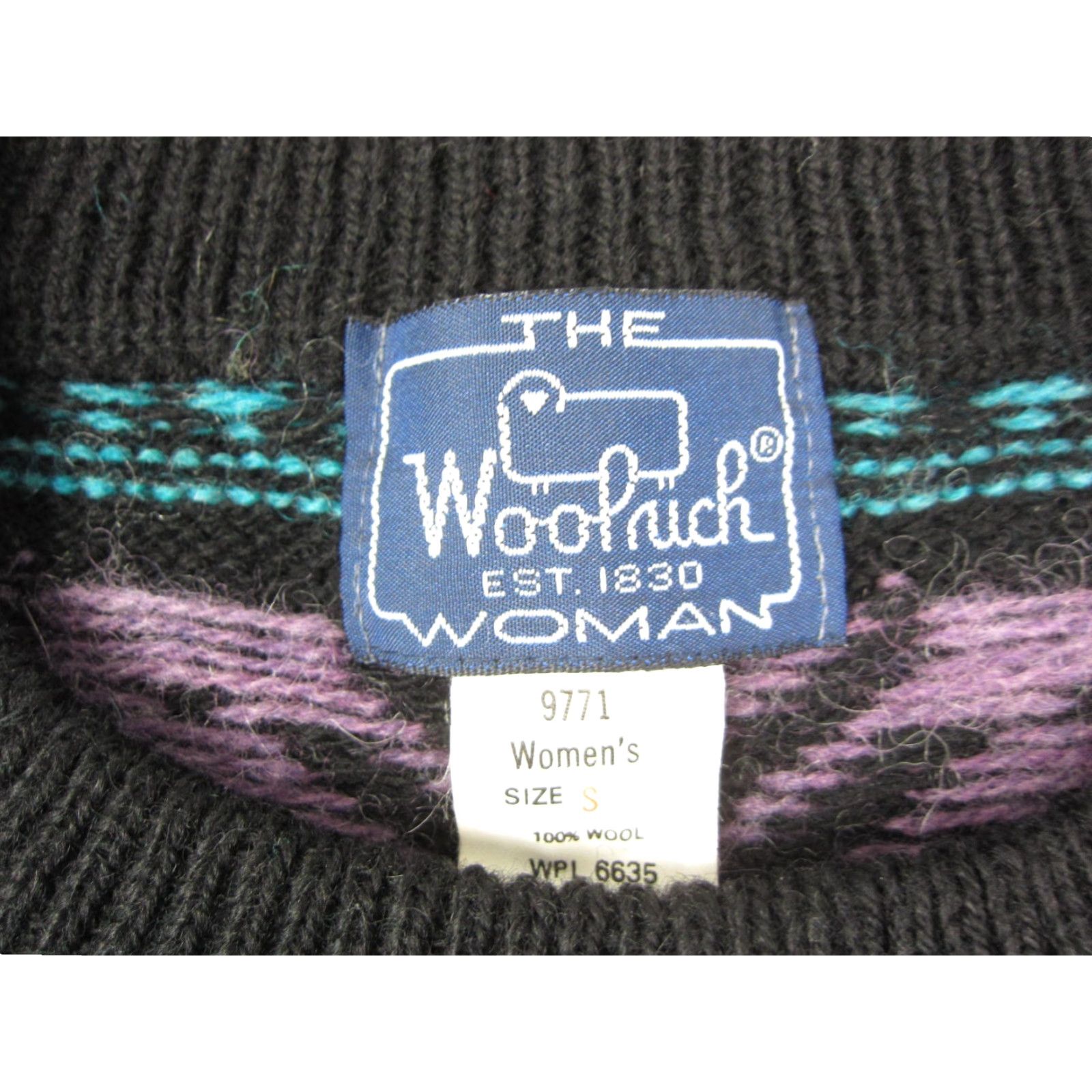 Vintage VINTAGE Woolrich Sweater Womens Small Black Pink Blue 100% Wool Fair Isles 80s Size S / US 4 / IT 40 - 5 Thumbnail