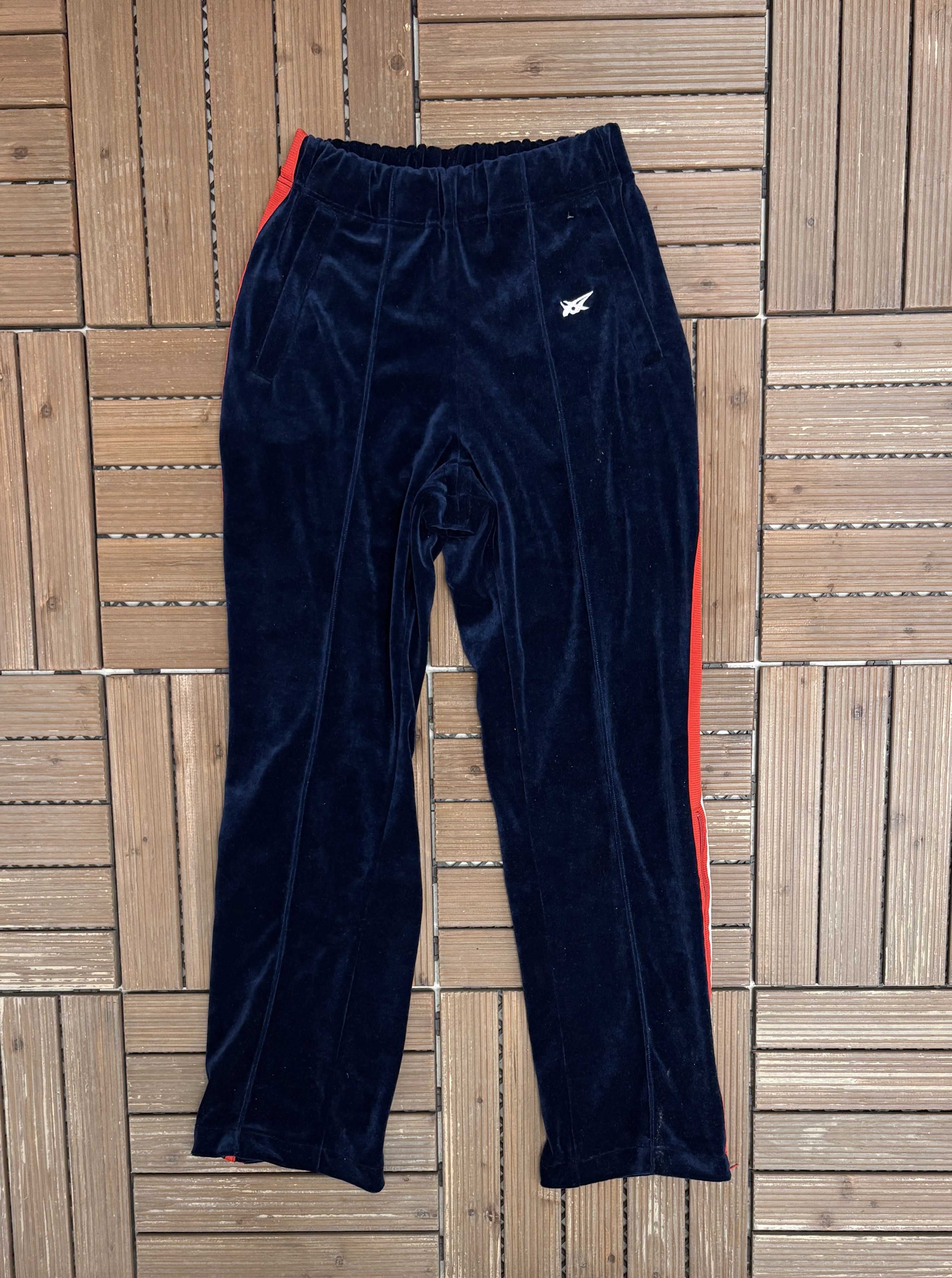 Asics × Vintage Asics Embroidered Logo Vintage Velour Blue Sweat Pants Size US 26 / EU 42 - 2 Thumbnail