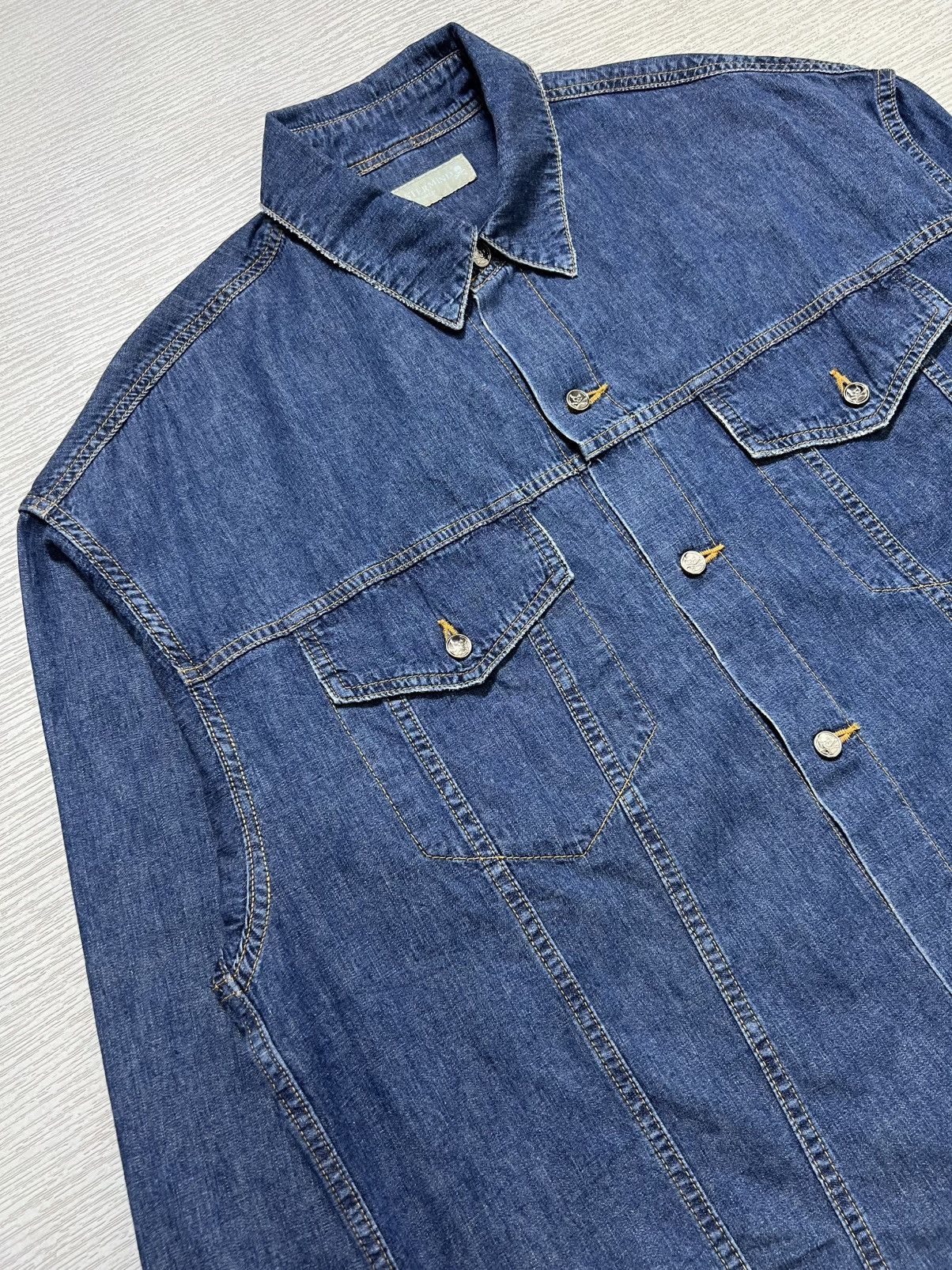 Mastermind World Mastermind World Dyed Logo Lightweight Denim Shirt Size US XS / EU 42 / 0 - 9 Thumbnail