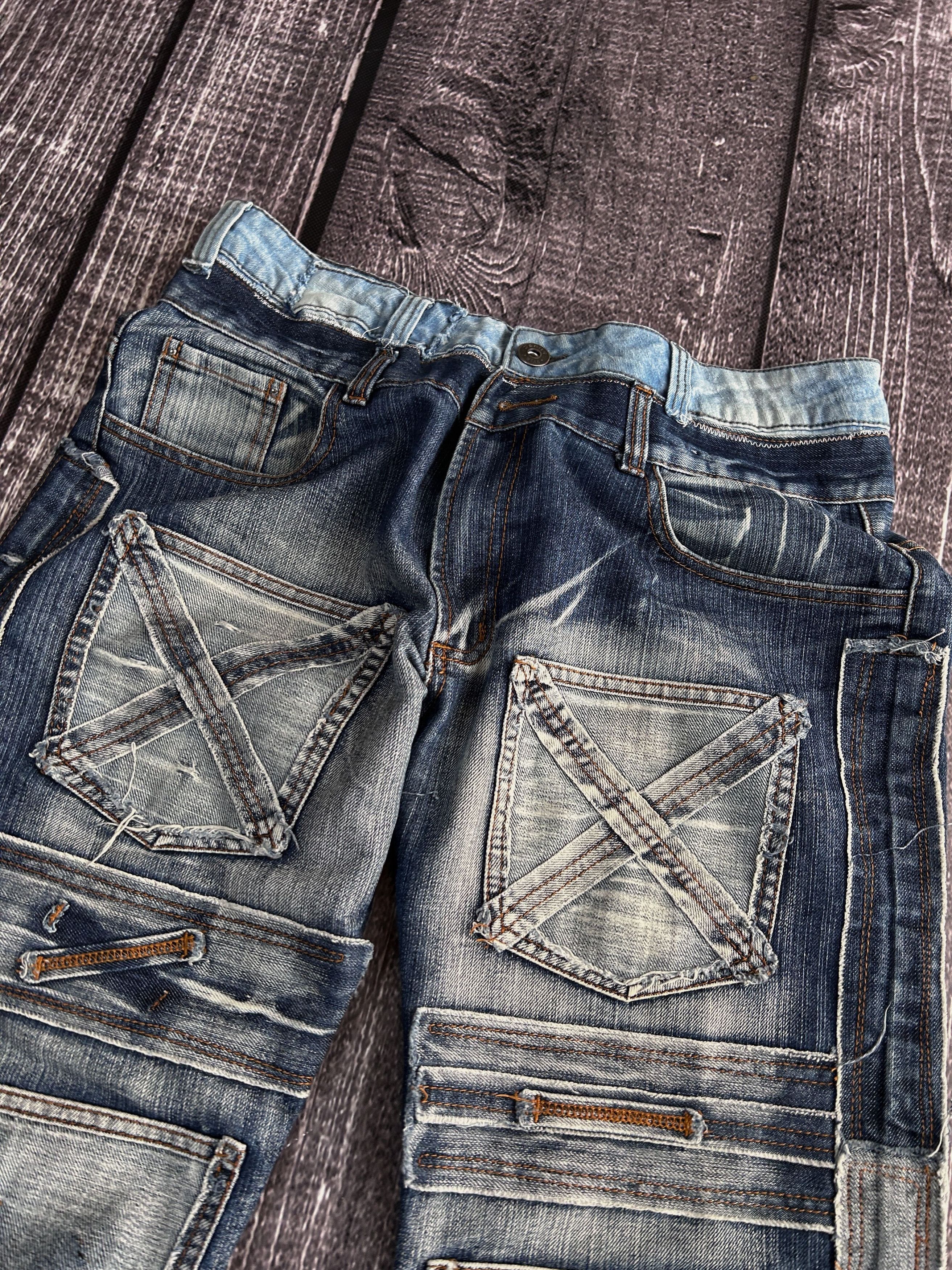 Japanese Brand Vintage Patchwork Distressed Denim Jeans Y2K Grunge Style Size US 34 / EU 50 - 5 Thumbnail