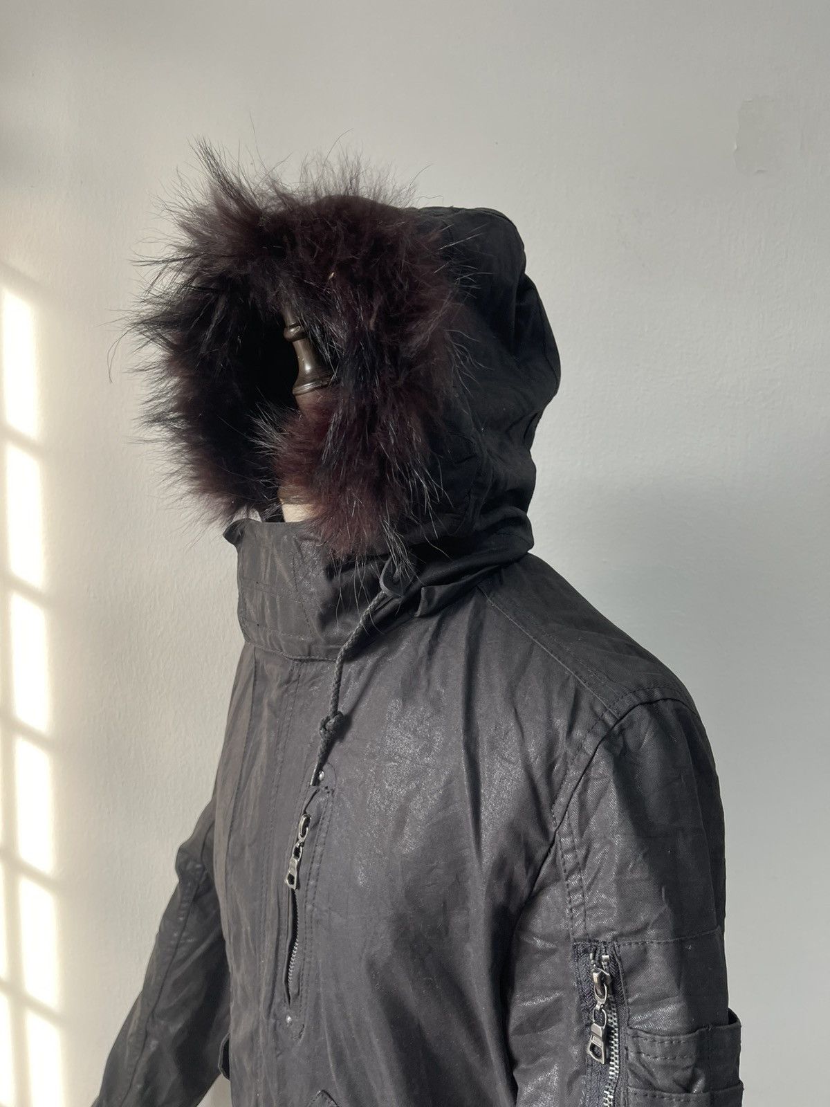 Le Grande Bleu (L.G.B.) RARE 2000s LGB Tornado Mart Fur Wax Parka Armor Style C1 Size US L / EU 52-54 / 3 - 11 Thumbnail