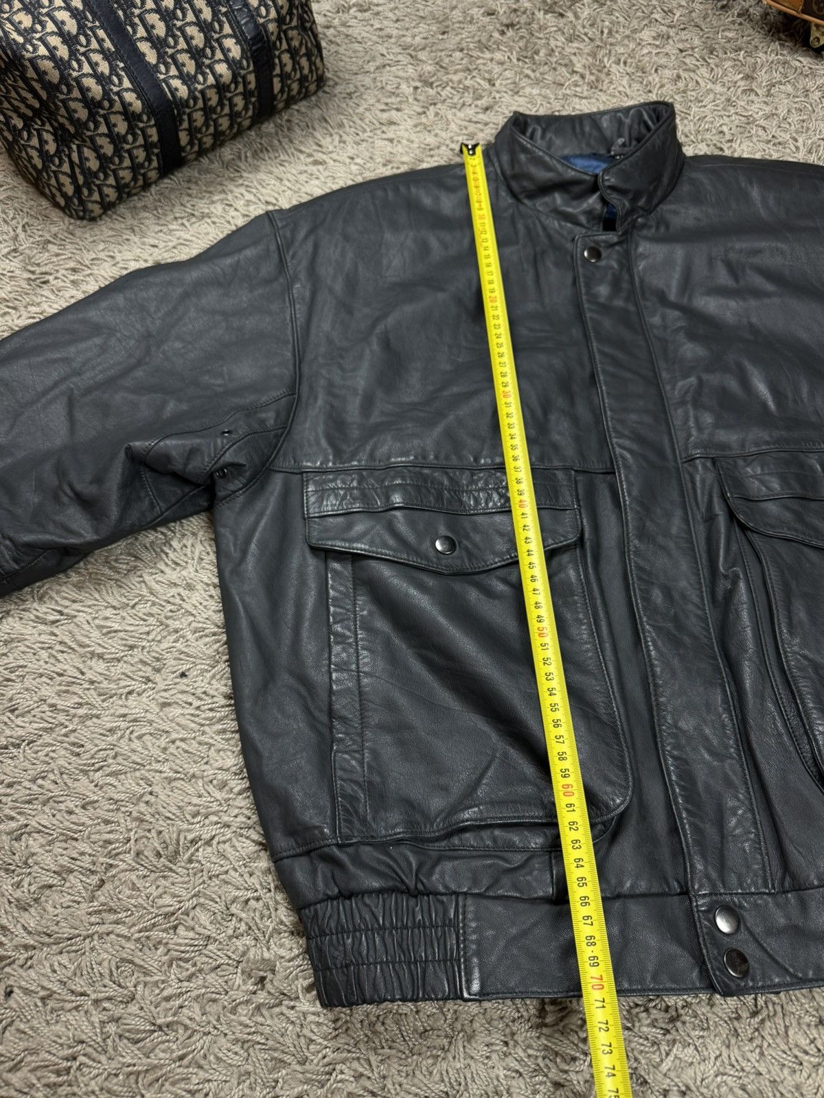 Vintage Vintage leather bomber jacket 90s original retro casual item Size US XL / EU 56 / 4 - 4 Thumbnail
