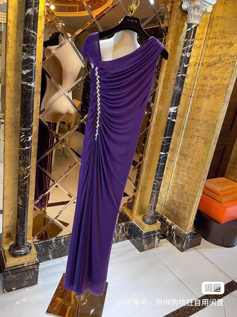 Versace Versace Violet Three-dimensional Pleated Mesh Rhinestone D Size M / US 6-8 / IT 42-44 - 6 Thumbnail