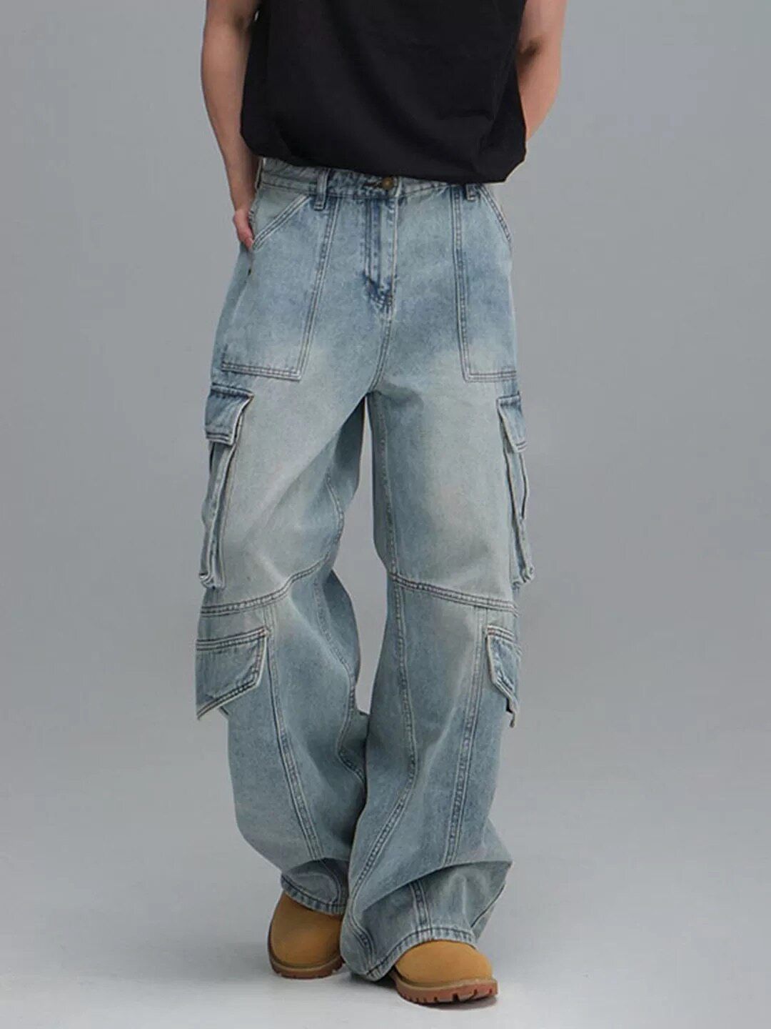 Vintage American Vintage Washed Multi-Pocket Cargo Jeans Size US 32 / EU 48 - 1 Thumbnail
