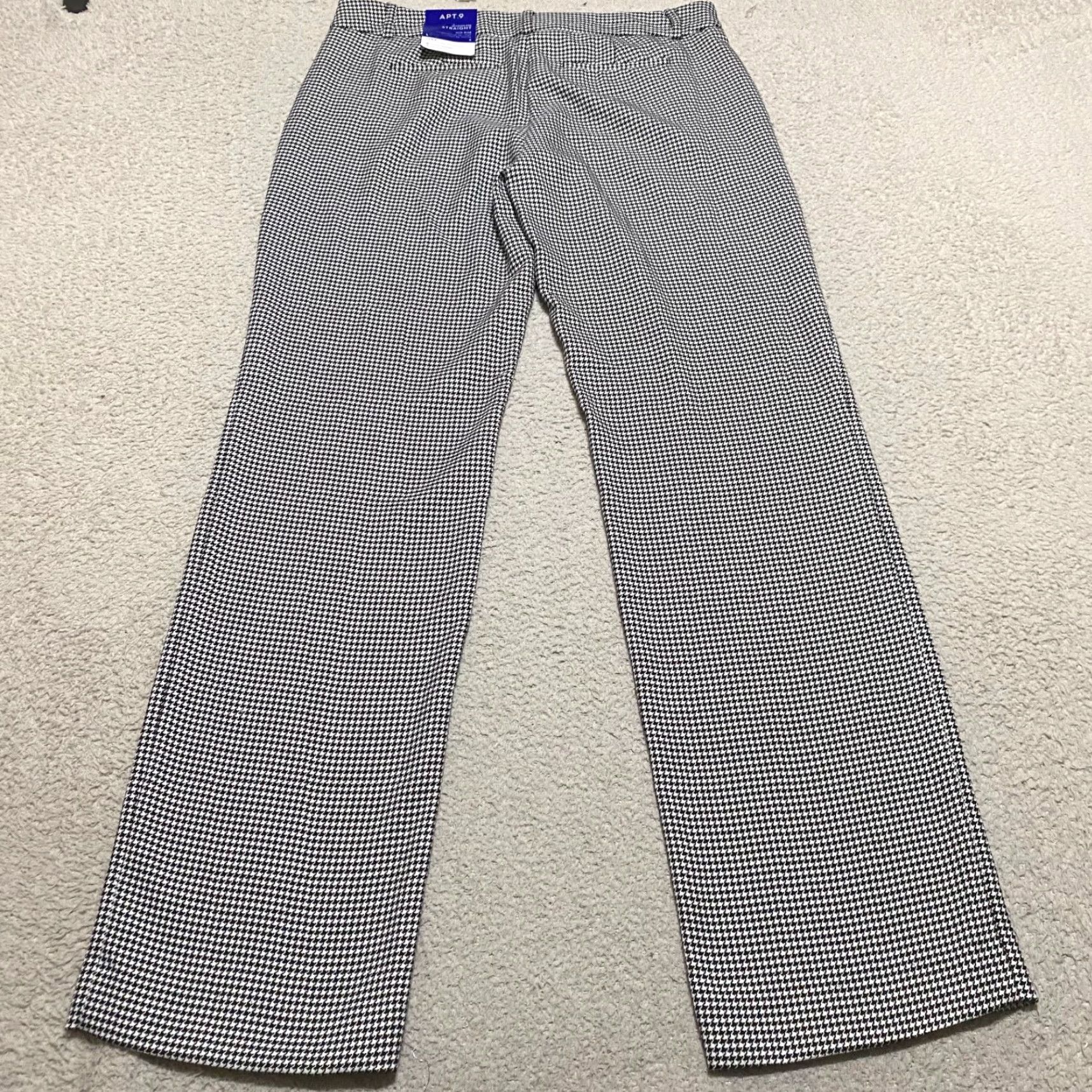 Apt. 9 NWT Apt 9 Womens Pants Black Plaid Houndstooth Torie Straight Mid Rise NWT 성 Size 30" / US 8 / IT 44 - 2 Thumbnail