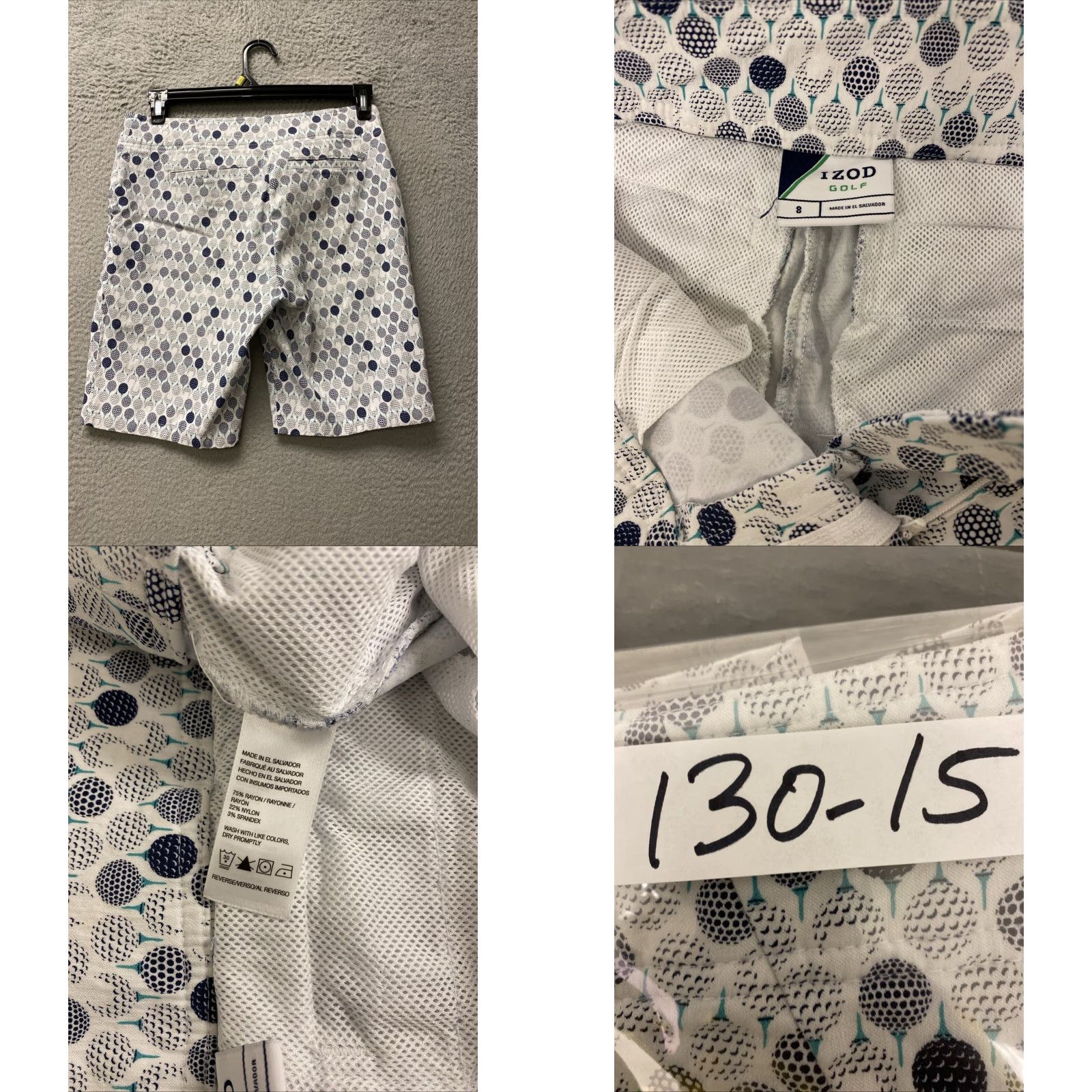 Izod IZOD Women’s 8 Bermuda Preppy Casual Stretch Shorts Geometric Multicolor Polyester Spandex High Rise Flat Front Pockets Golf Walking 8 Sz 8 / 130-15 Size 30" / US 8 / IT 44 - 8 Thumbnail
