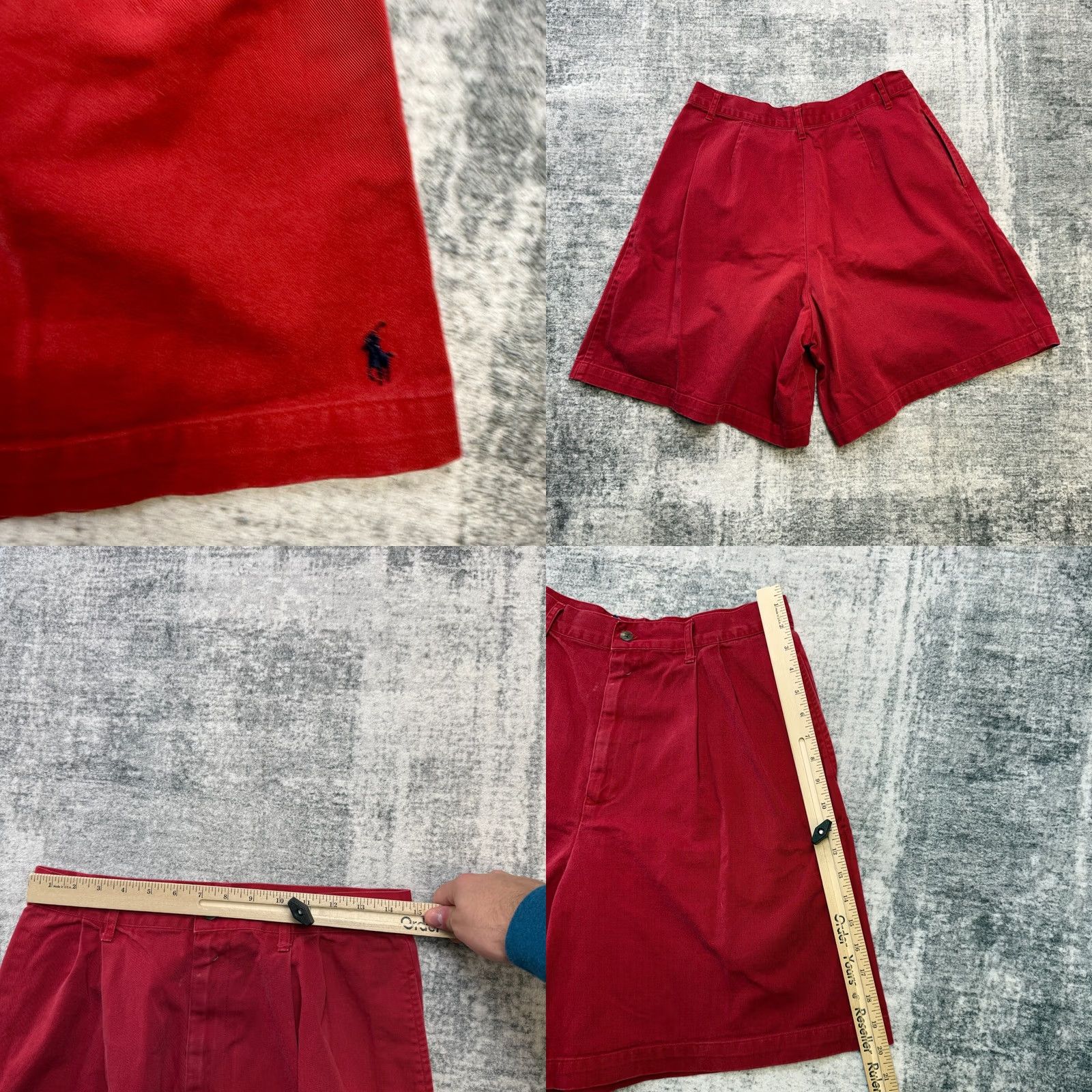 Polo Ralph Lauren VTG Polo Ralph Lauren Shorts Womens 14 Red Pleated Twill Trouser 90s Mom Summer Size 36" / US 14 / IT 50 - 8 Thumbnail