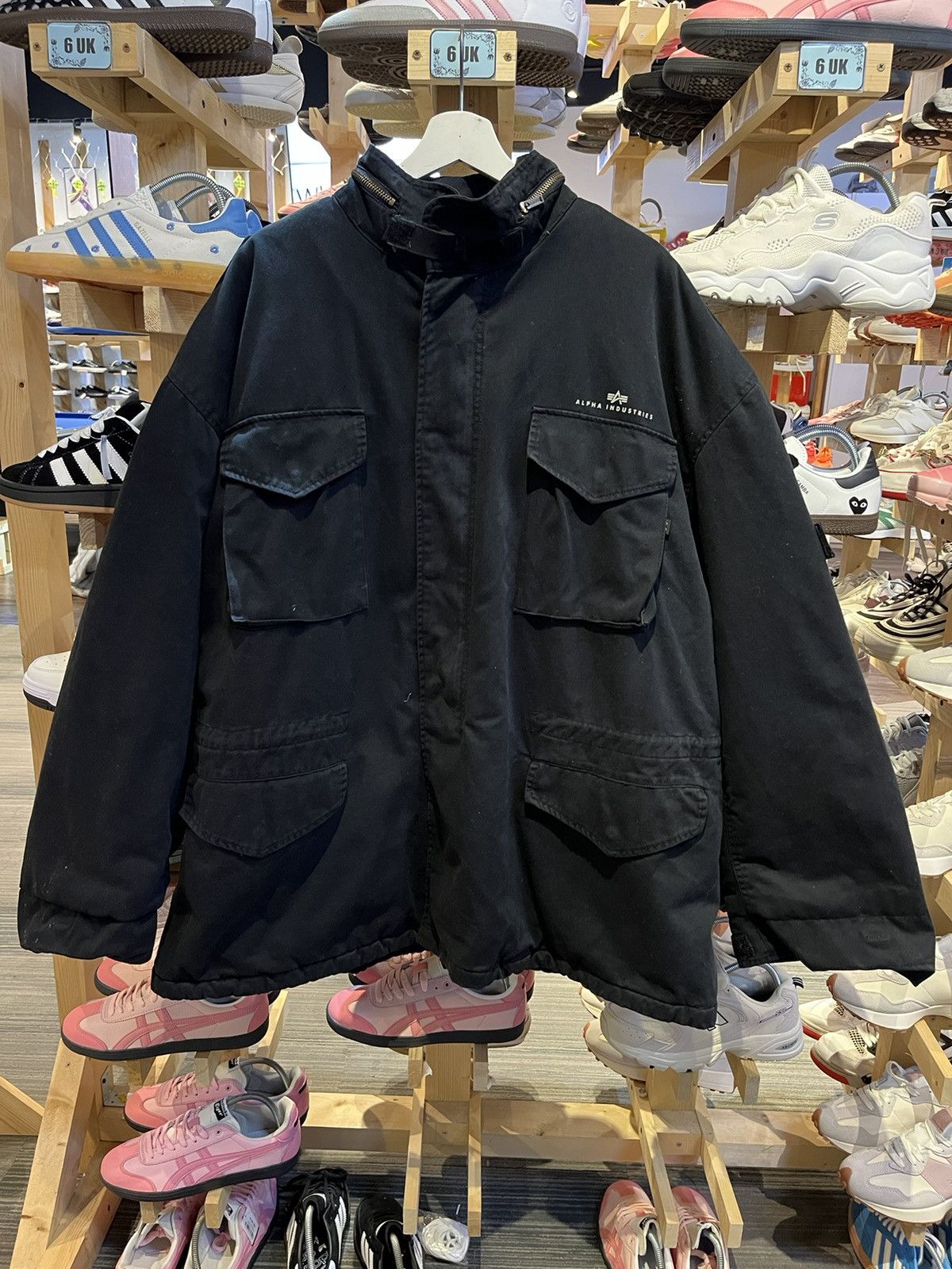 Alpha Industries × Japanese Brand × Vintage Alpha Industries Black Jacket Size US XXL / EU 58 / 5 - 1 Thumbnail