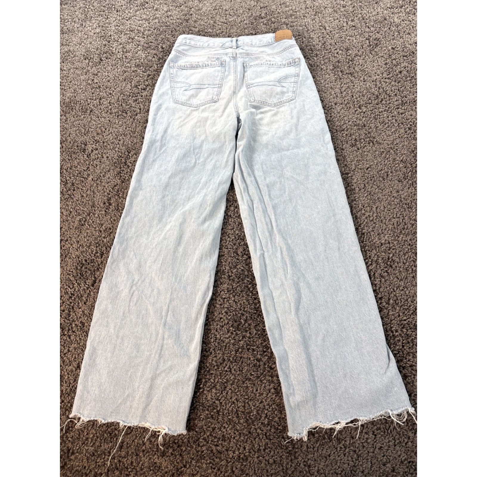 American Eagle Outfitters American Eagle Outfitters Jeans Women 4 Wide-Leg Distressed Light Wash 28x30 Skater Wide-Leg Jeans Girls Mens Size 28" / US 6 / IT 42 - 7 Thumbnail