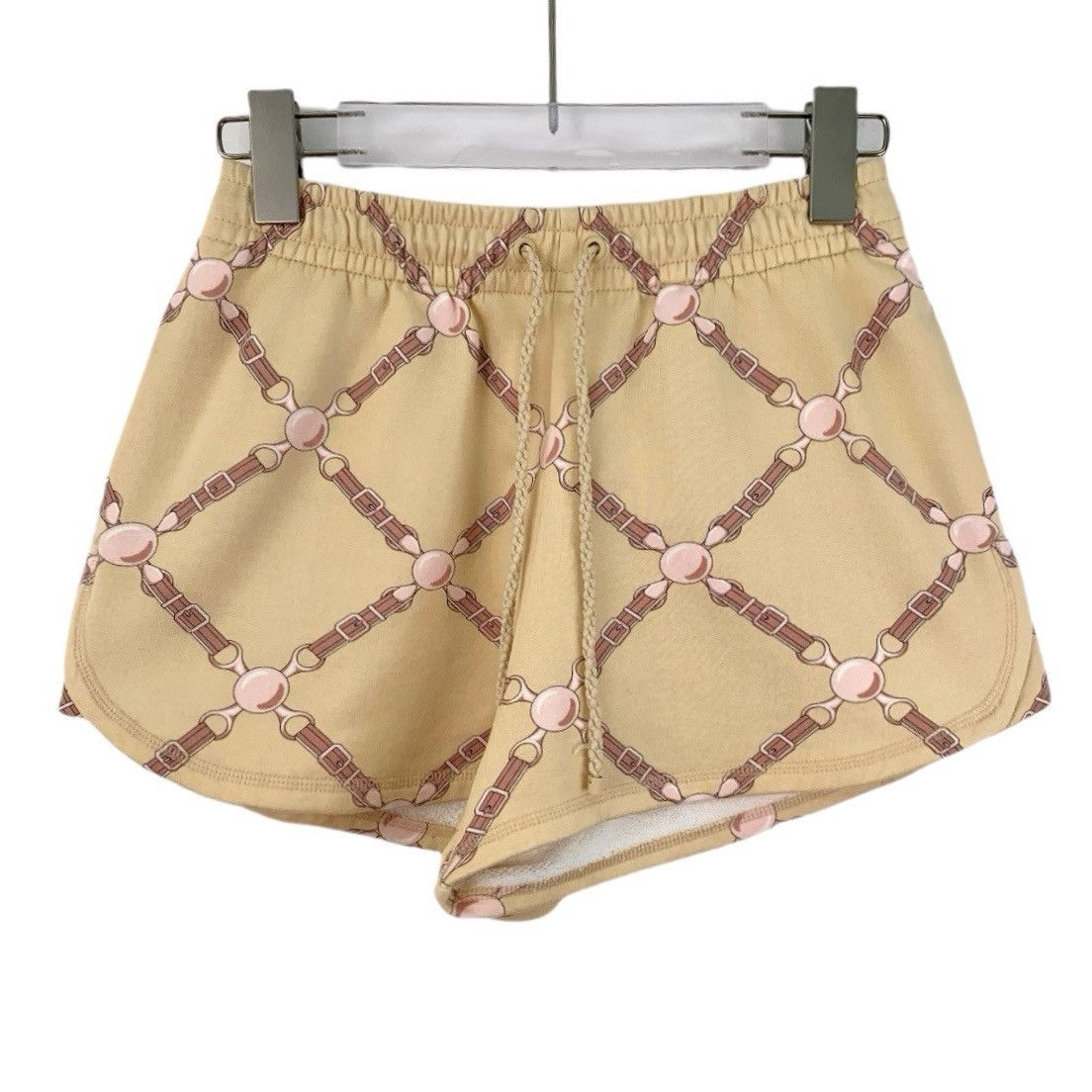 Hermes Hermes Beige Chain Printed Cotton Casual Shorts K26WX Size 24" / US 00 / IT 34 - 1 Thumbnail