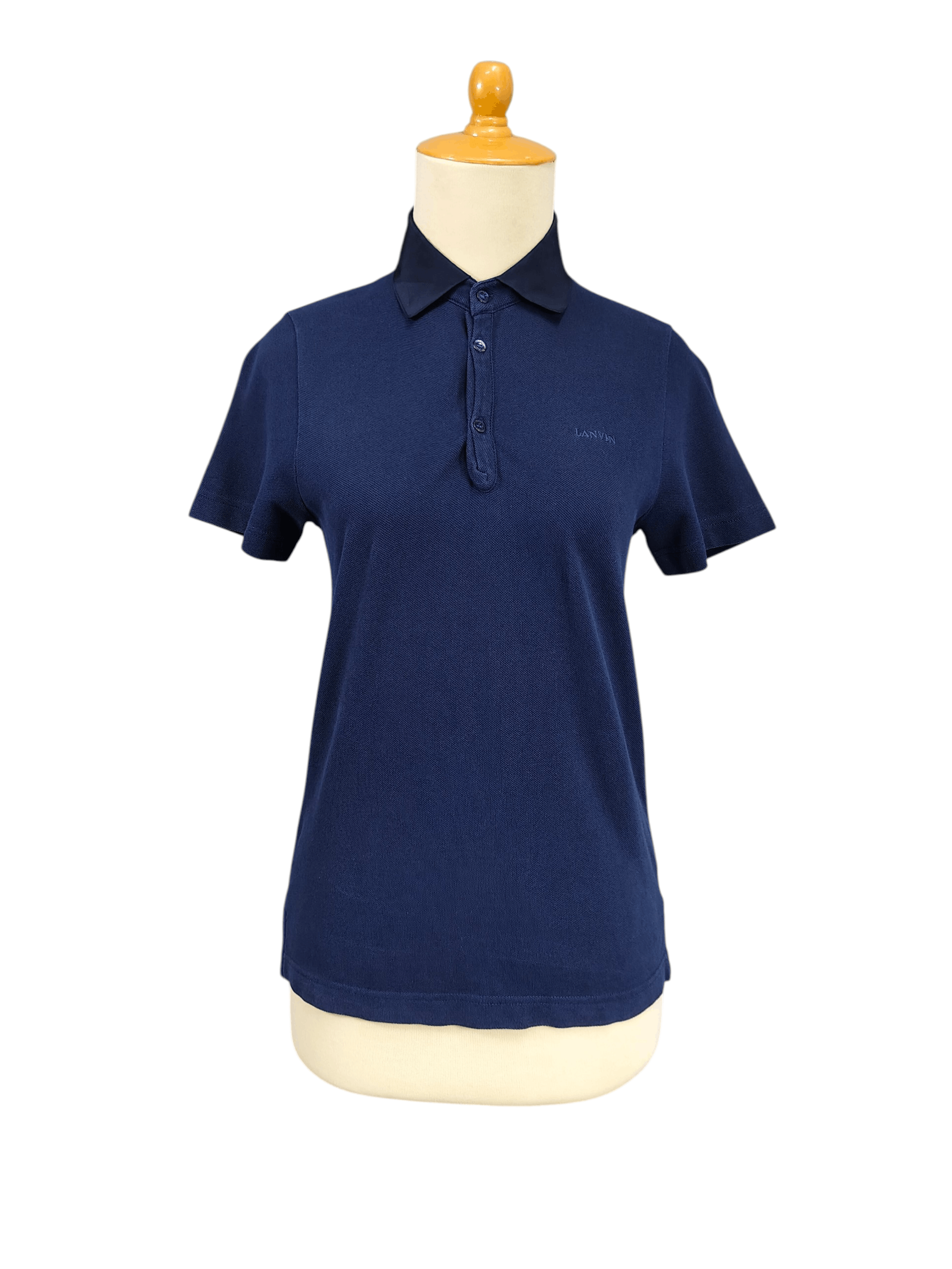 Lanvin Lanvin🇫🇷Minimalist Embroidered Logo Contrast Collar Polos Size S / US 4 / IT 40 - 1 Thumbnail