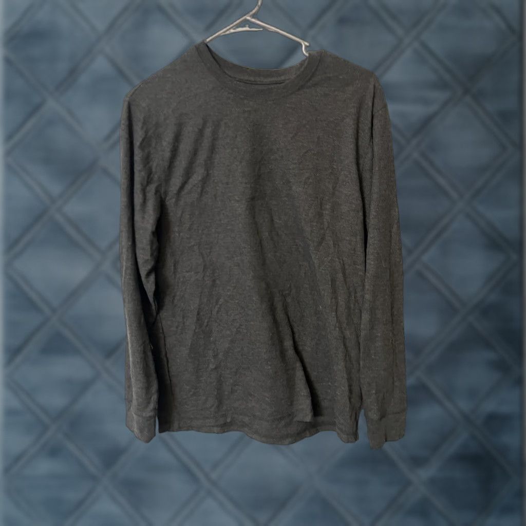 Perry Ellis Mens Perry Ellis Portfolio Thermal Waffle Long Sleeve Shirt Dark Gray - Medium Size US M / EU 48-50 / 2 - 1 Thumbnail