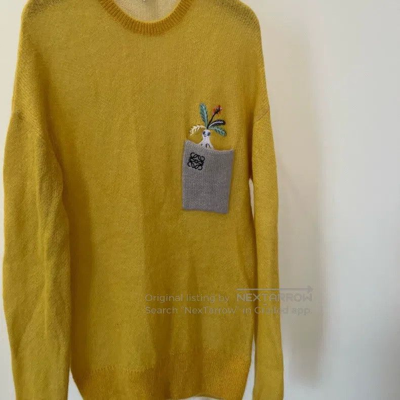 Loewe Loewe Yellow Embroidered Logo Knit Jacket Size M / US 6-8 / IT 42-44 - 2 Thumbnail